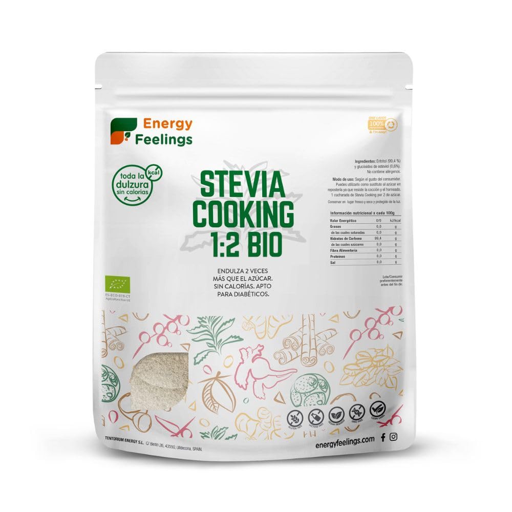 Energy Feelings Endulzantes naturales Stevia Cooking BIO 1:2 dolcificante 1 kg biologico