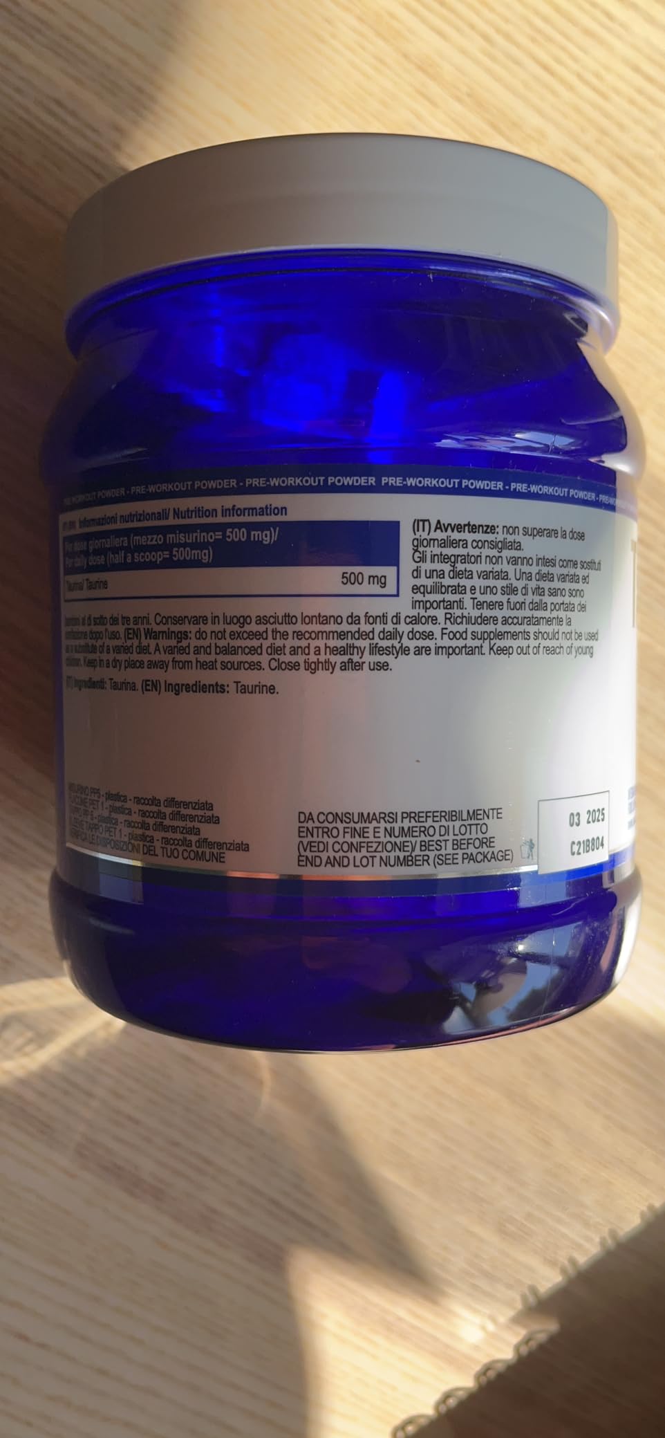YAMAMOTO Aminoacidi e BCAAs Tau POWDER integratore di taurina 300 g