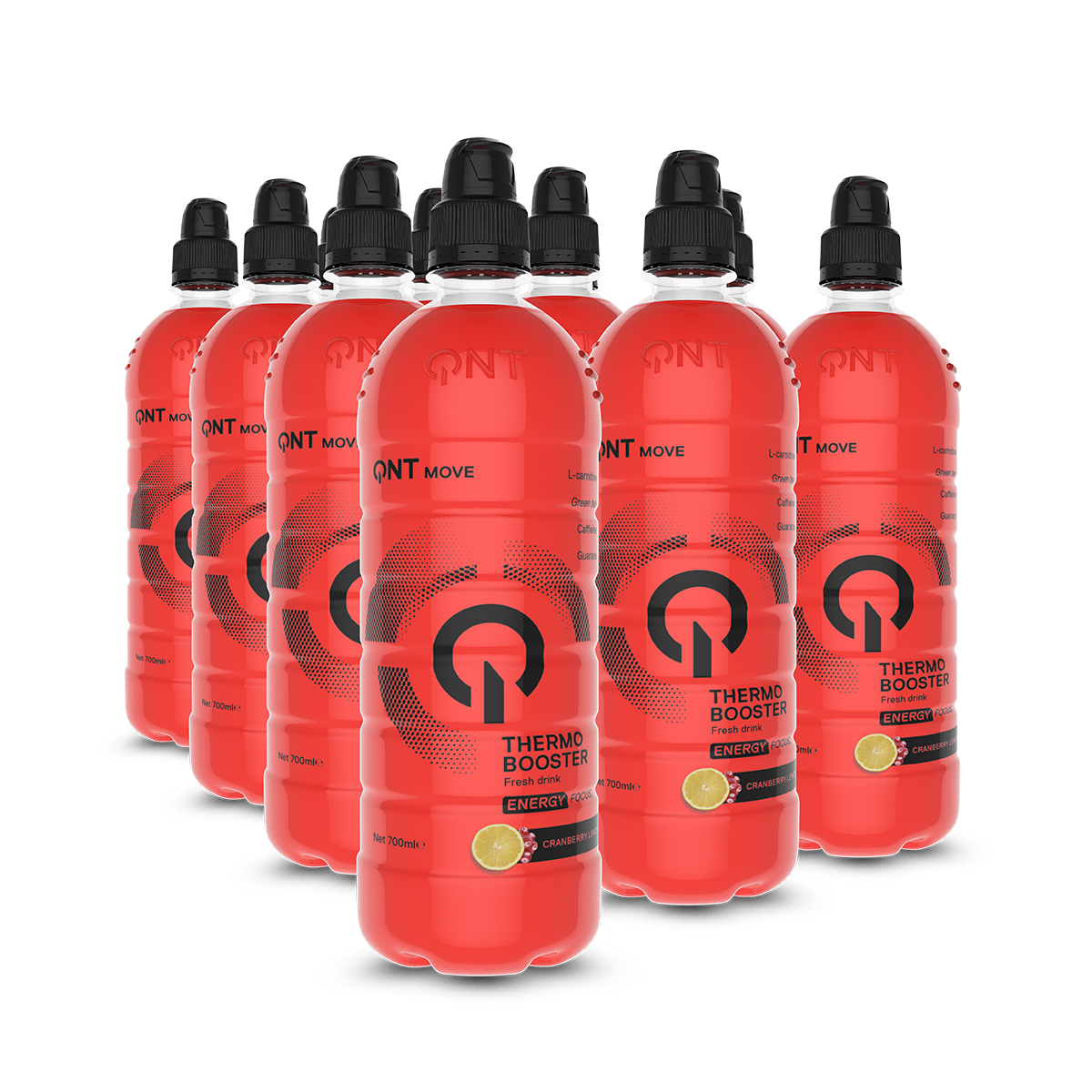 QNT Pre-Workout Thermo Booster bevanda 12 x 700 ml cranberry lemon senza zuccheri