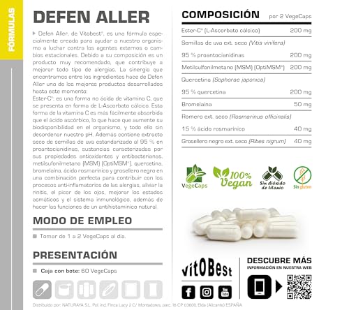 Vitobest Alergia DefenAller integratore 60 capsule