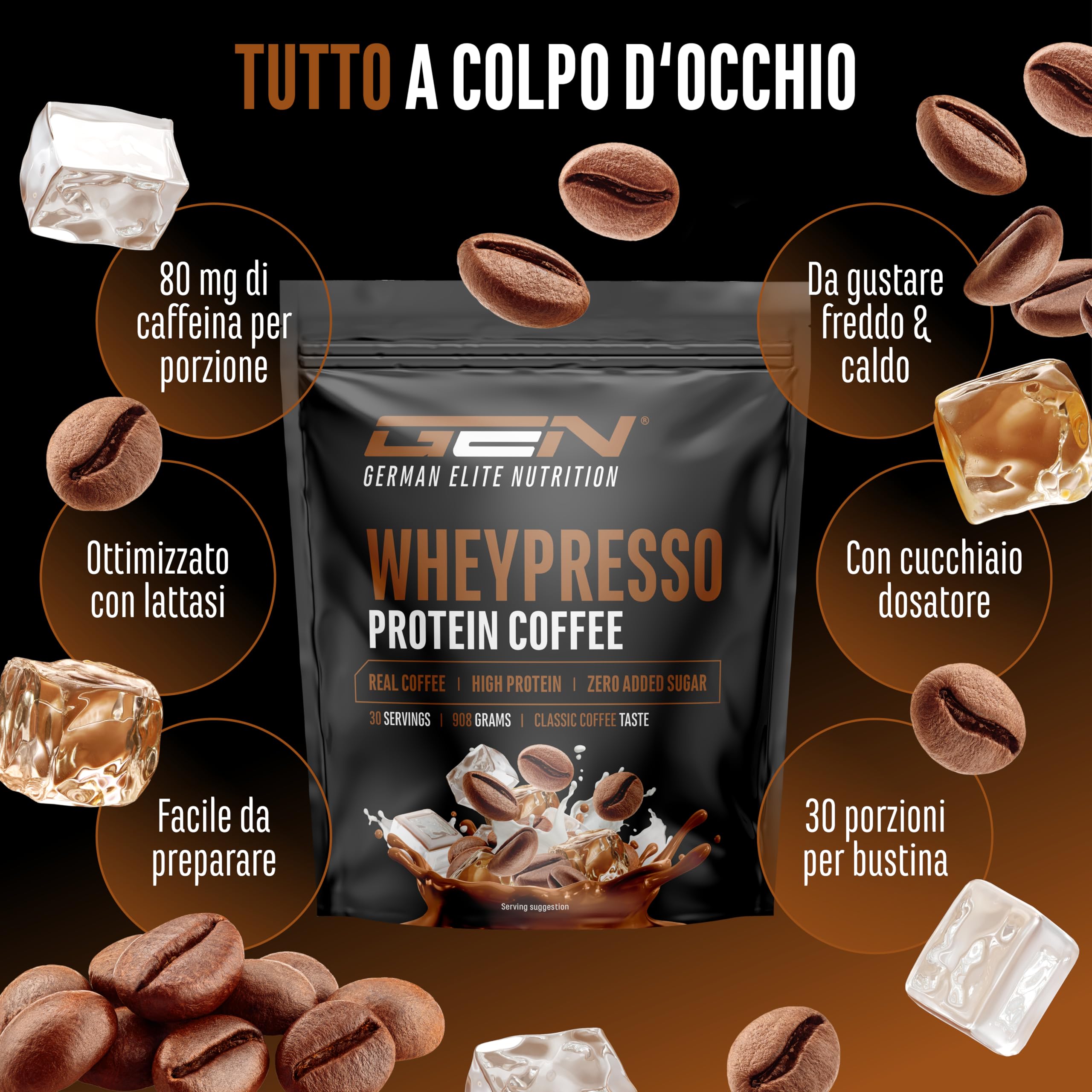 Elite Whey Protein Wheypresso Protein Coffee proteine in polvere 908 g caffè classico