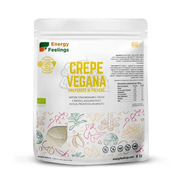 Energy Feelings Farine senza glutine, legumi e semi Preparato per Crepes, Pancakes, Waffle 1 kg bio