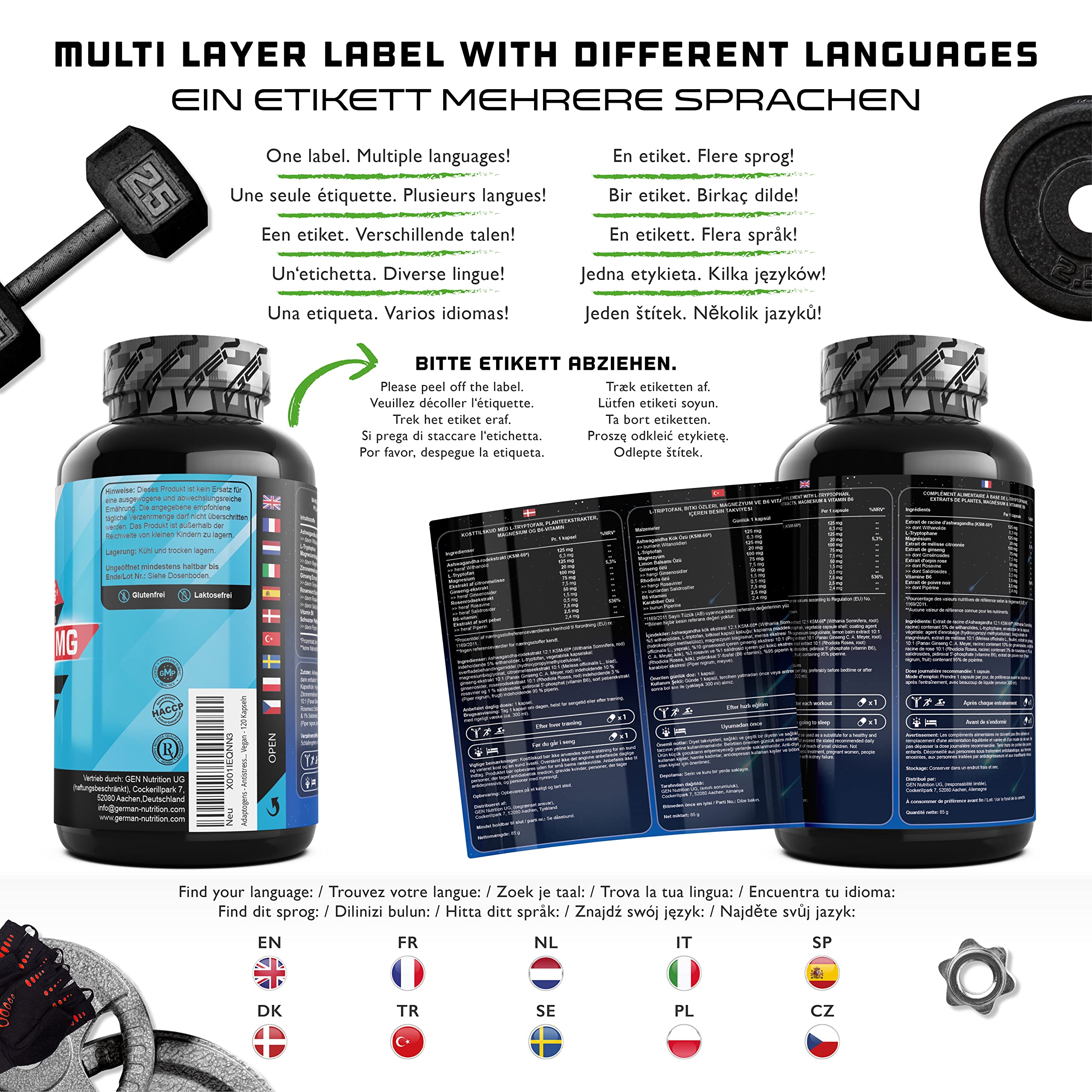 Elite Adattogeni, sonno e mente GEN GERMAN ELITE NUTRITION Complesso adattogeno 120 capsule vegane