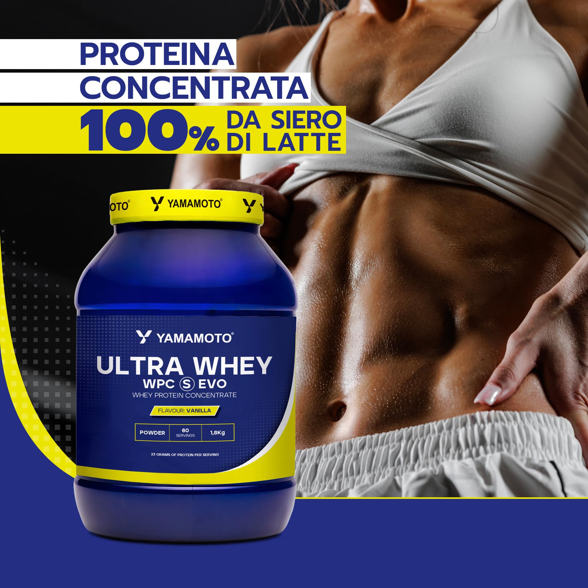 YAMAMOTO Proteine Ultra Whey WPC S EVO proteine vaniglia 1800 g