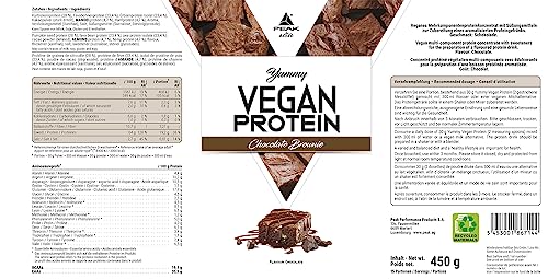 Green Peak Proteins PEAK Yummy Vegan Protein 450 g Brownie al Cioccolato senza glutine