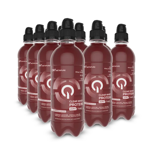 QNT Drinks Iso Whey Zero Carb Protein Water 12 x 500 ml frutti di bosco