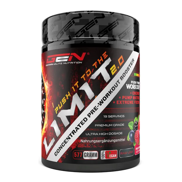 Elite Pre-Workout & Pump Push it to the Limit pre-workout Frutti di bosco 577 g caffeina