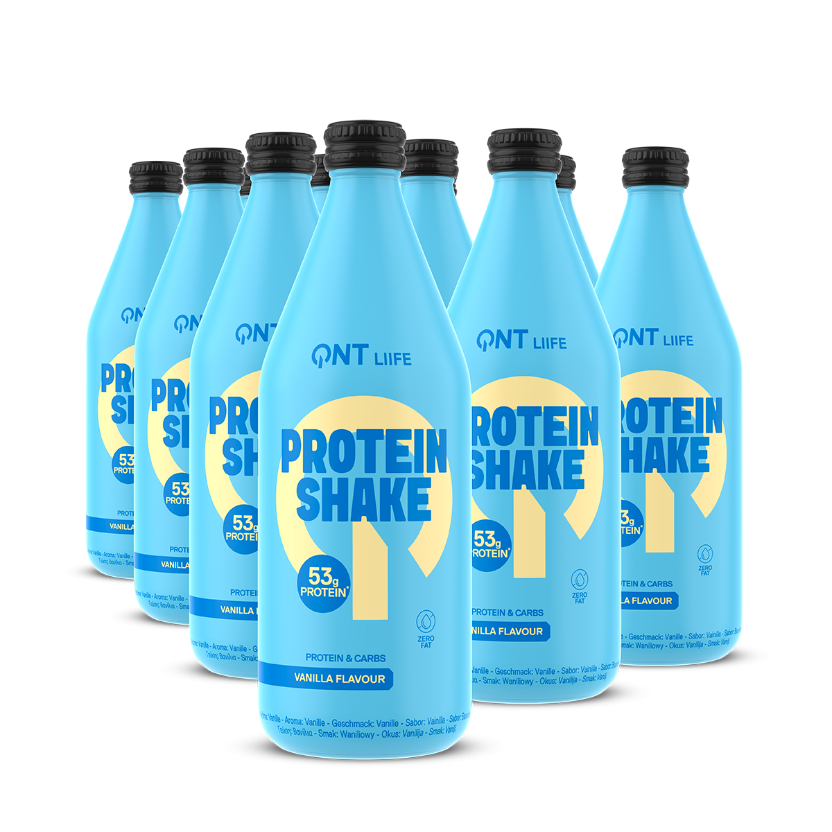 QNT Drinks Protein Shake Glass Bottle bevanda proteica 12 x 500 ml
