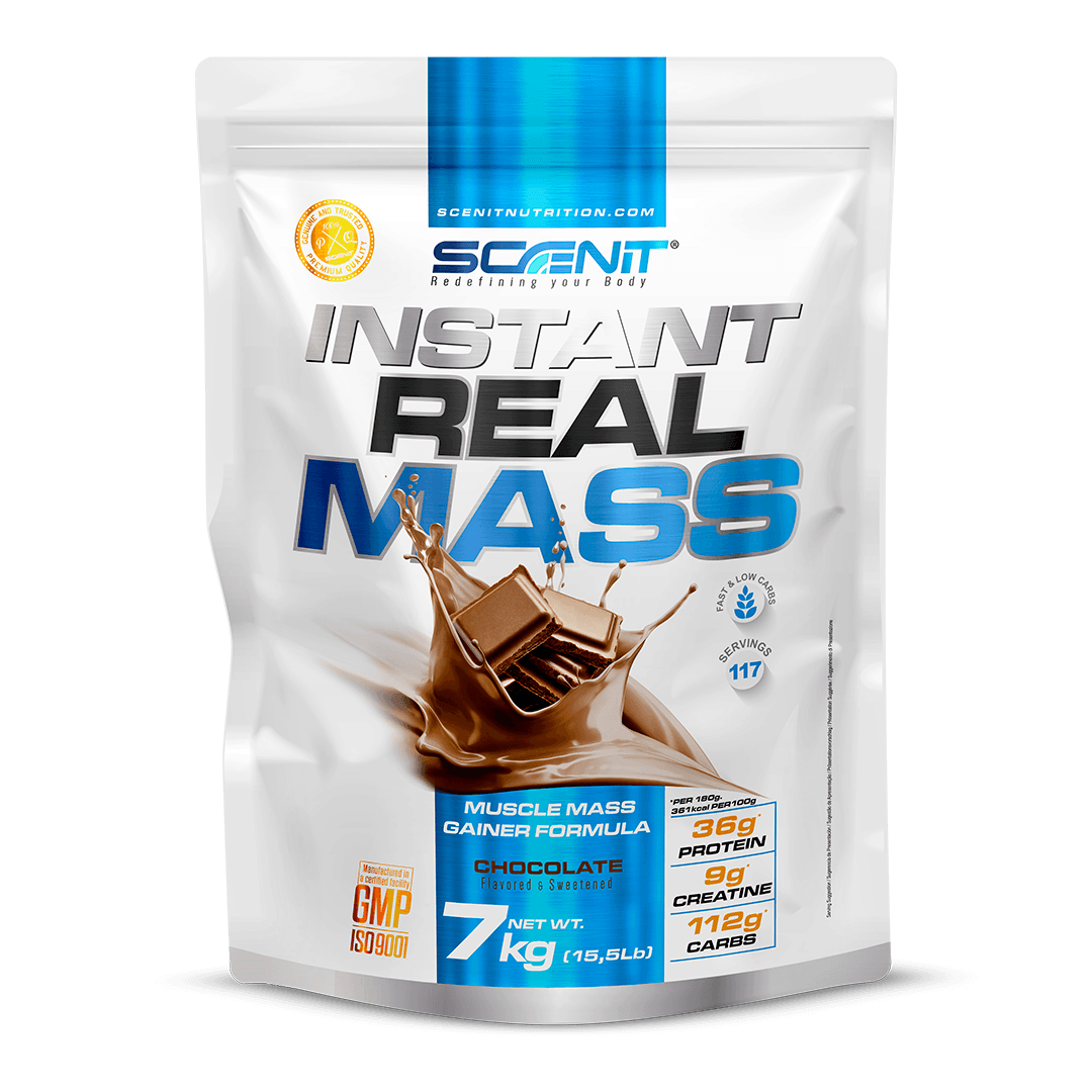Scenit Nutrition Gainer di peso Instant Real Mass mass gainer Cioccolato 1 kg, 650 kcal