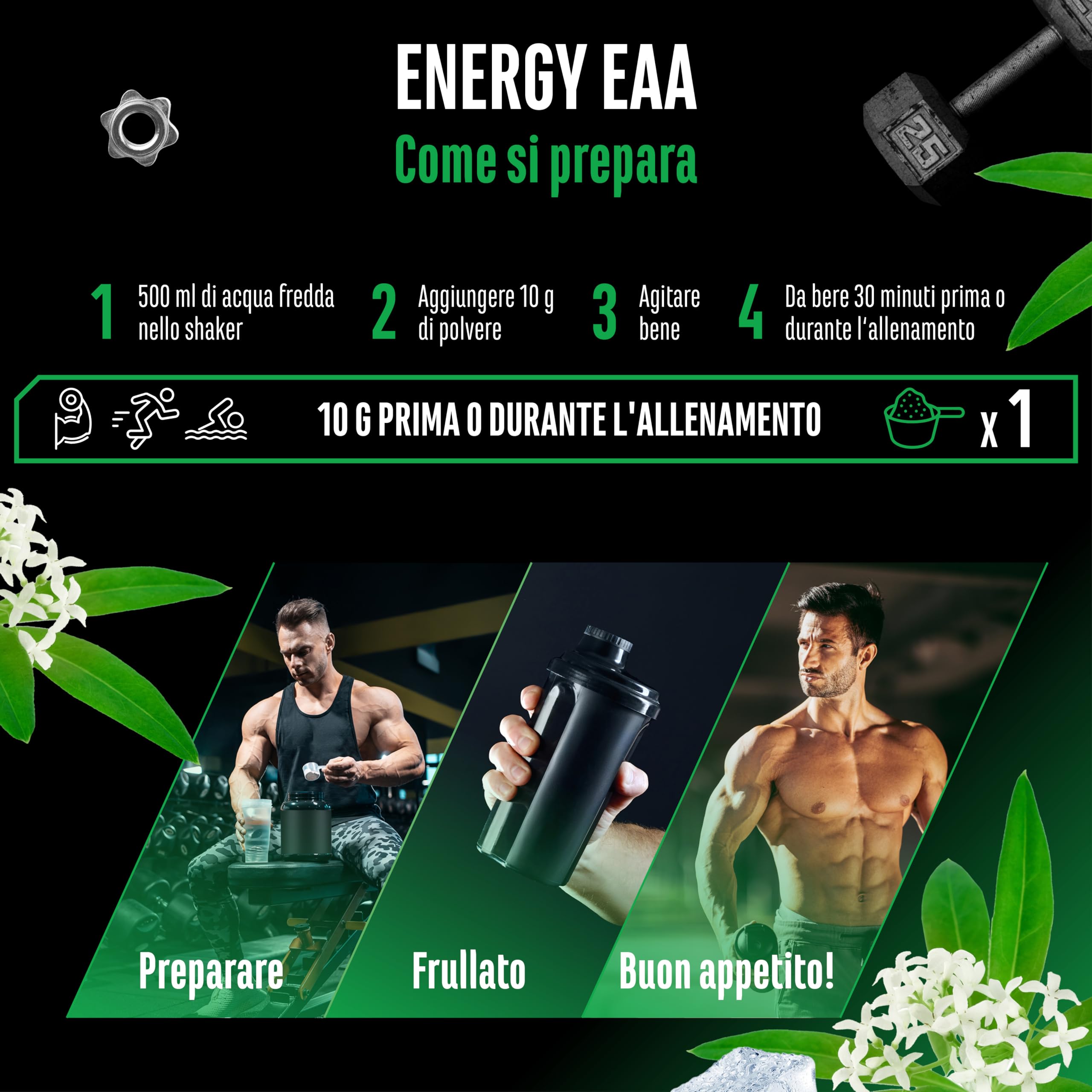 Elite Pre-Workout & Pump EAA Energy Mix bevanda in polvere 500 g Asperula