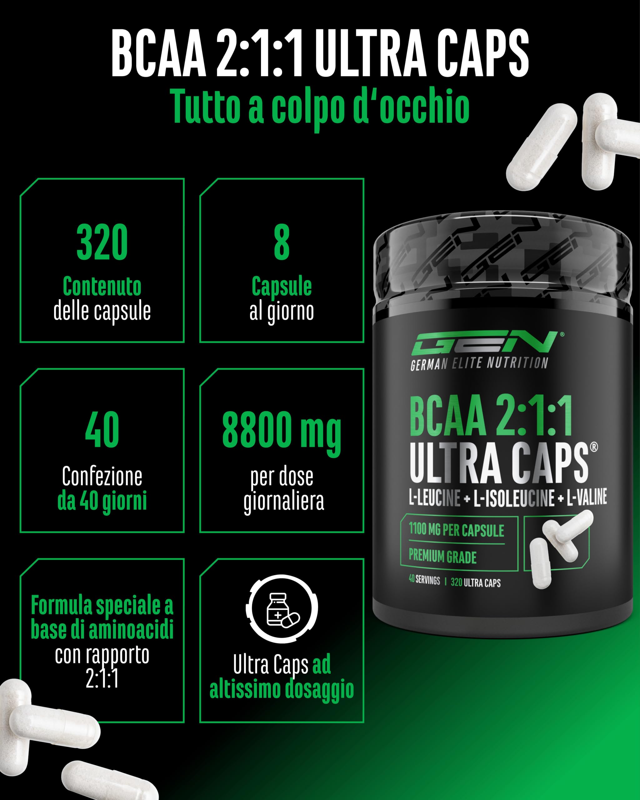 Elite EAA & BCAA BCAA 2:1:1 ULTRA CAPS® capsule 320 capsule