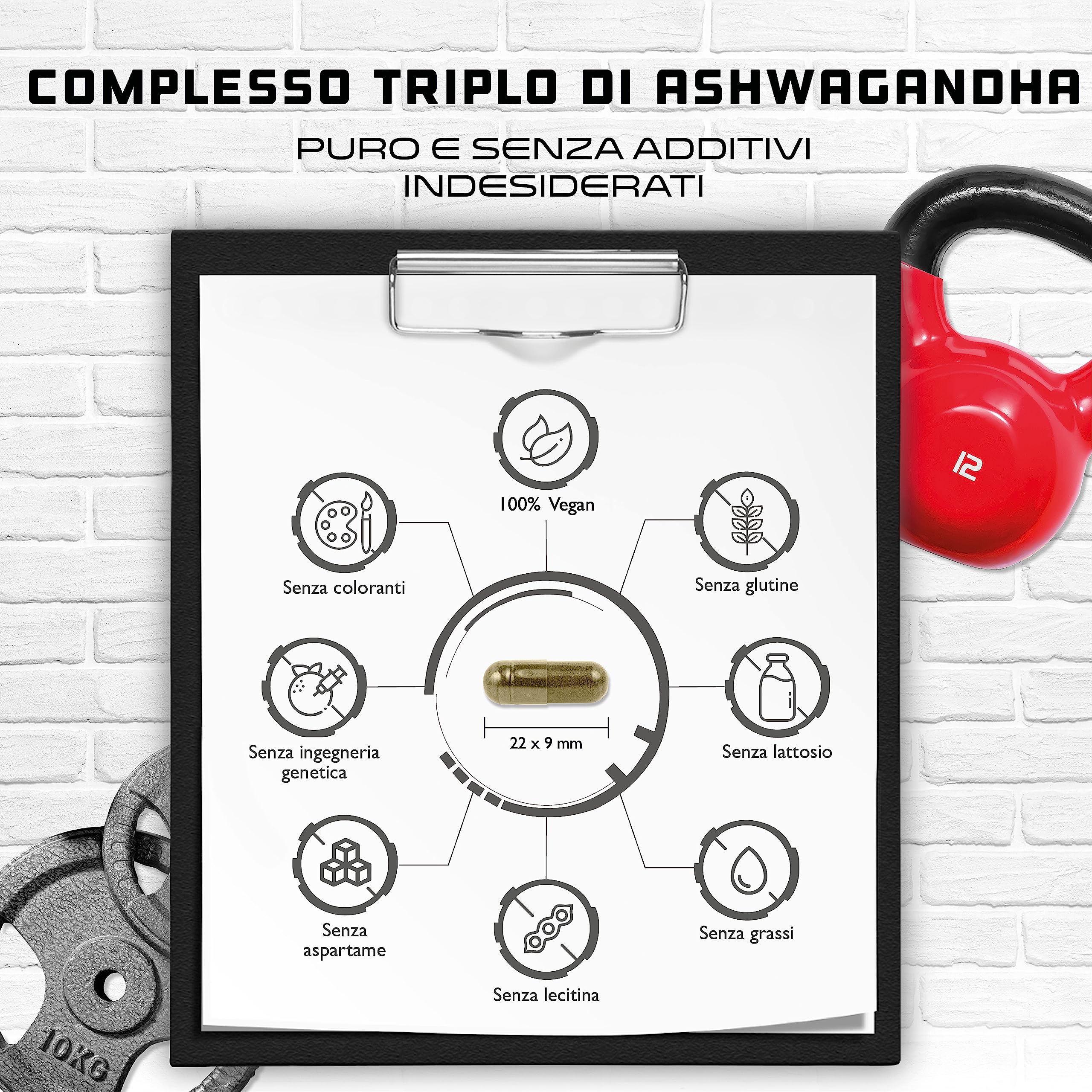 Elite Adaptogens, Sleep & Mind Ashwagandha Tripla integratore ashwagandha 120 capsule vegane 2620 mg per dose