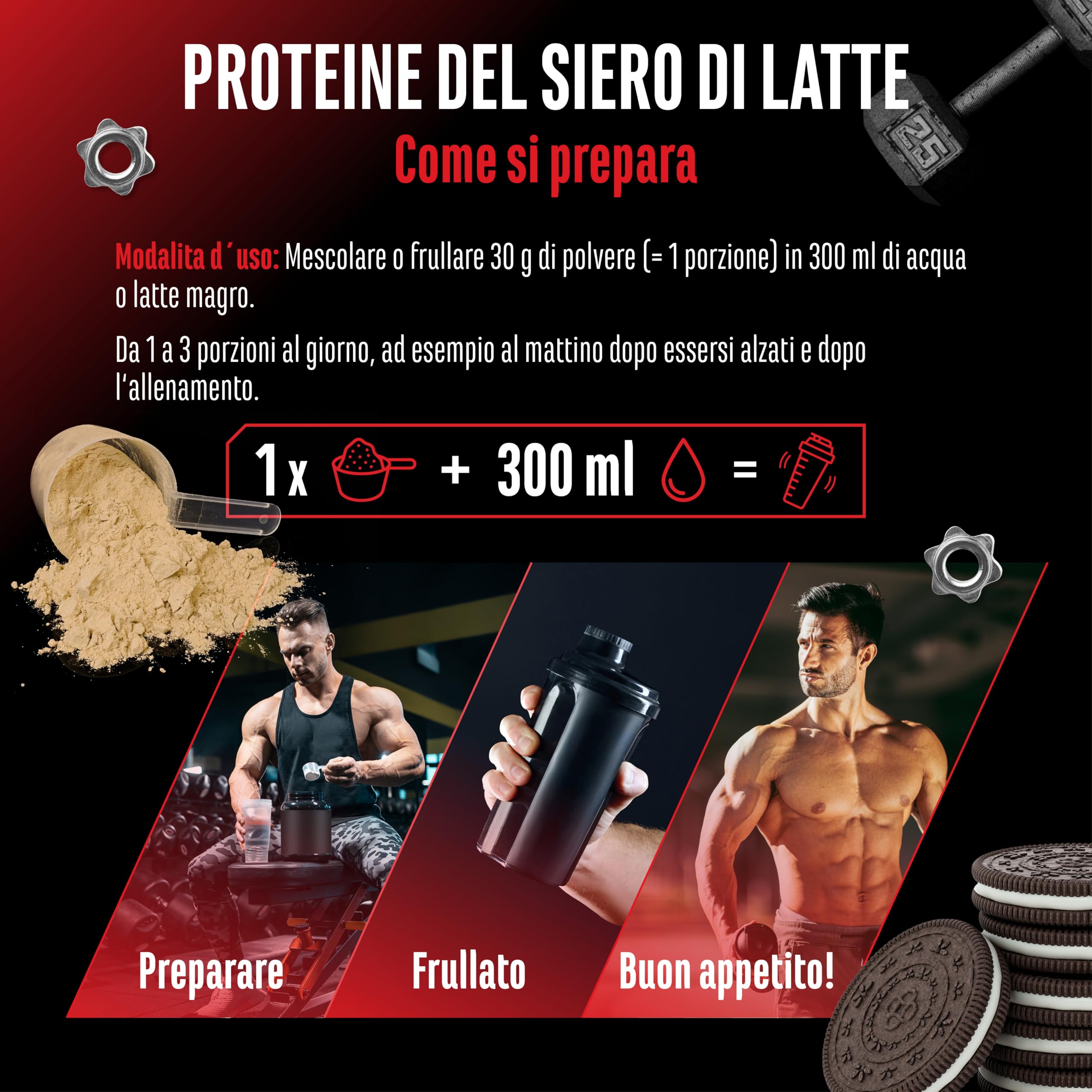Elite Whey Protein Whey Proteine Complesso proteine in polvere Biscotti e Crema 1000 g con isolato