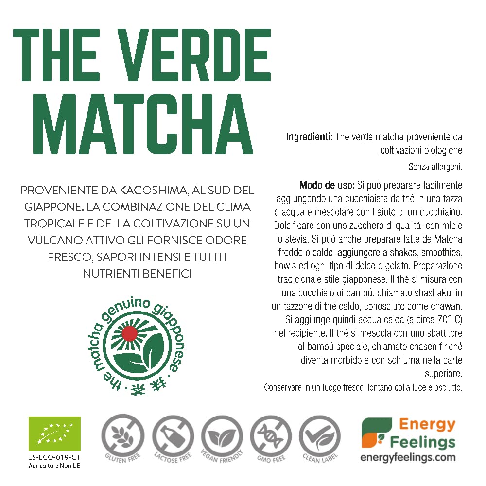 Energy Feelings Dietética & Suplementos tè matcha 1 kg biologico giapponese