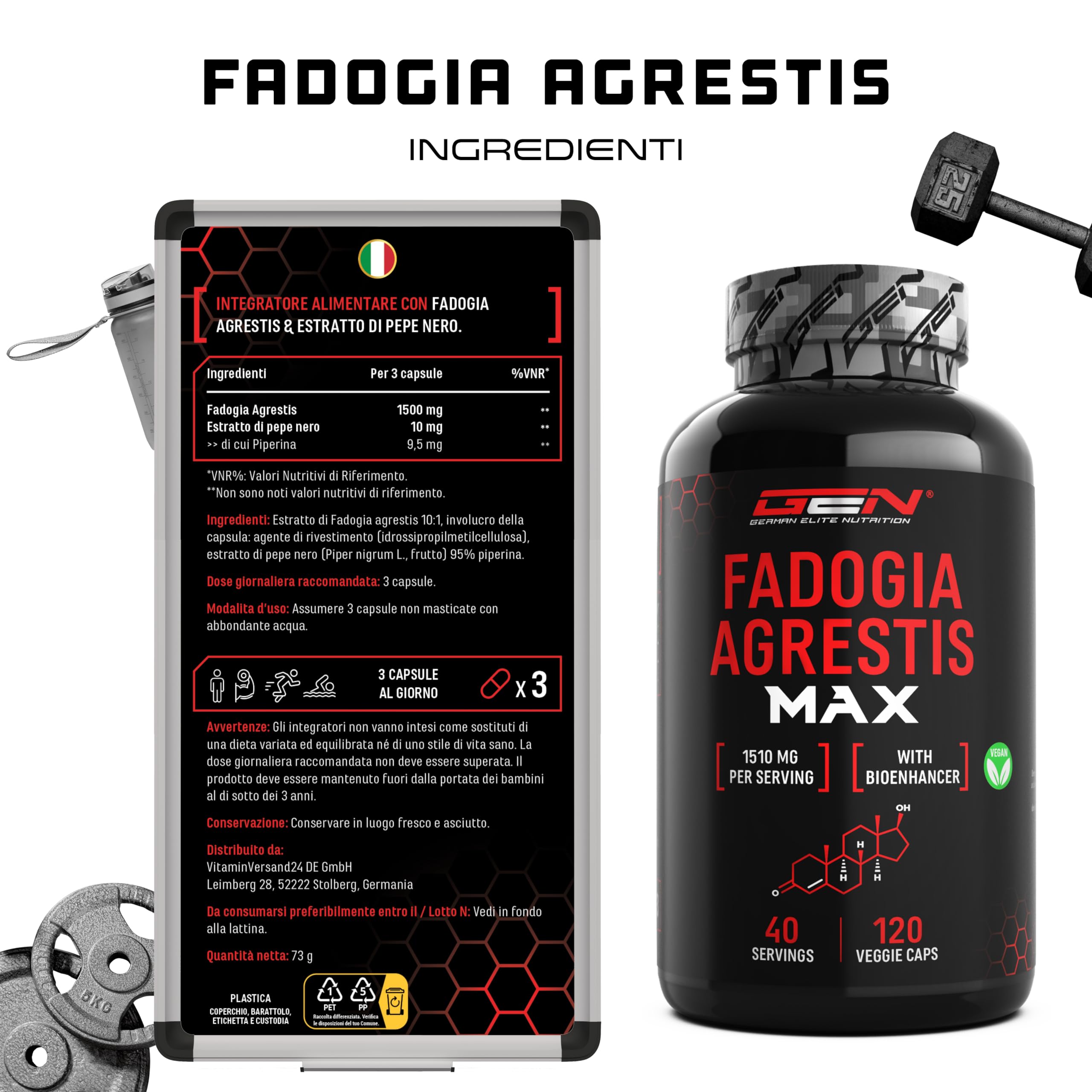 Elite Testo & Vitality Botanicals Fadogia Agrestis Max capsule 120 1510 mg