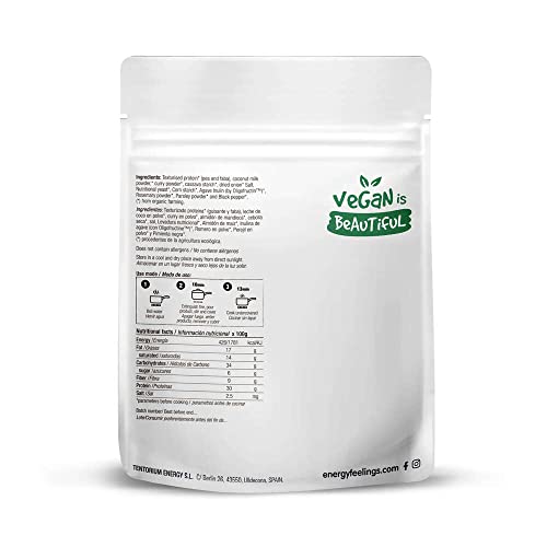 Energy Feelings Menú Veggie & Proteína Texturizada Strisce di pollo al curry vegane biologiche preparato 165 g senza glutine