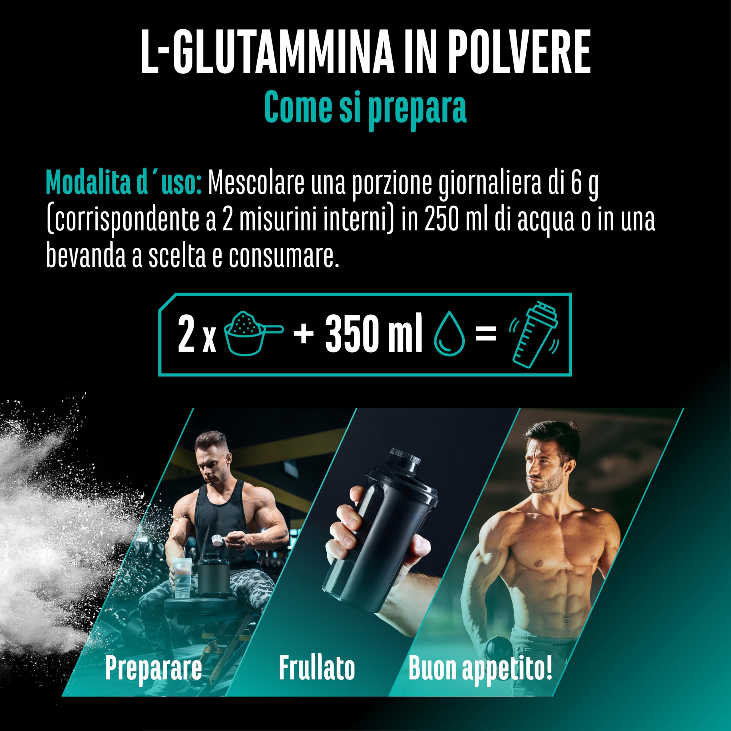 Elite Amino Singles L-Glutammina polvere 750 g non aromatizzata vegana