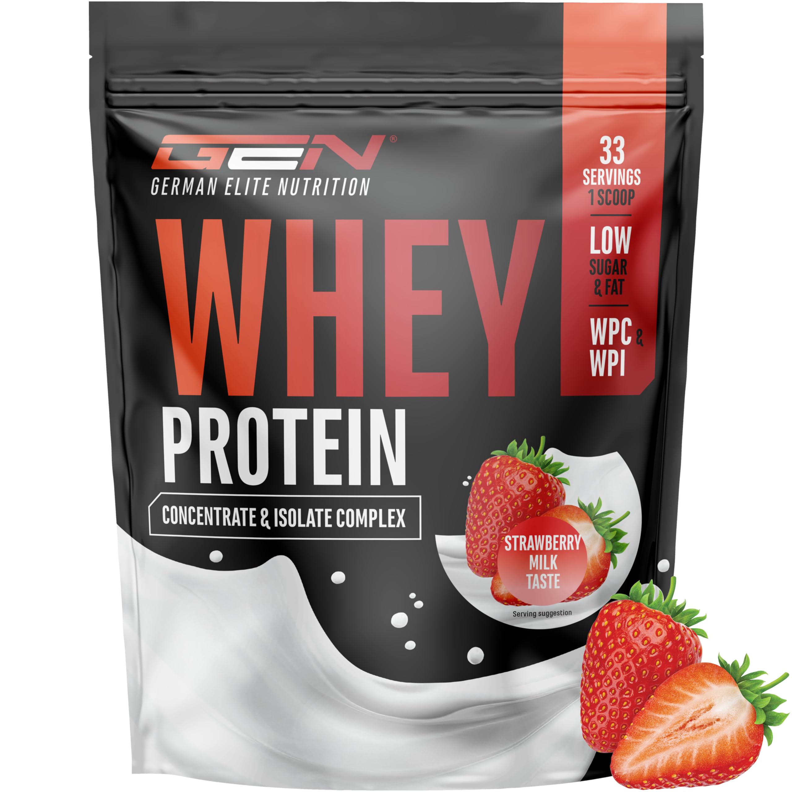 Elite Whey Protein Whey Proteine Complesso 1000 g Latte alla Fragola BCAA