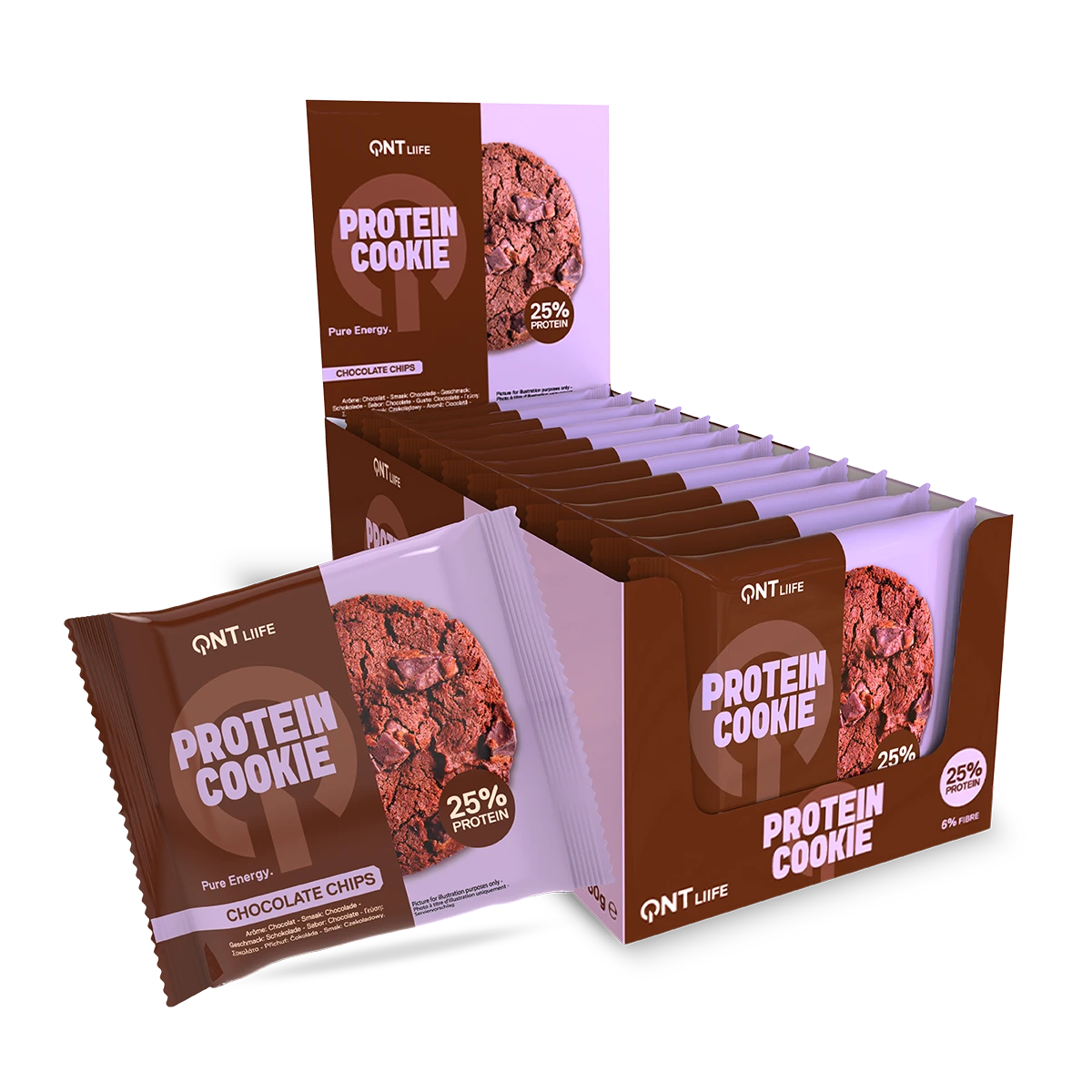 QNT Protein Bars Protein Cookie biscotto proteico 12 x 60 g