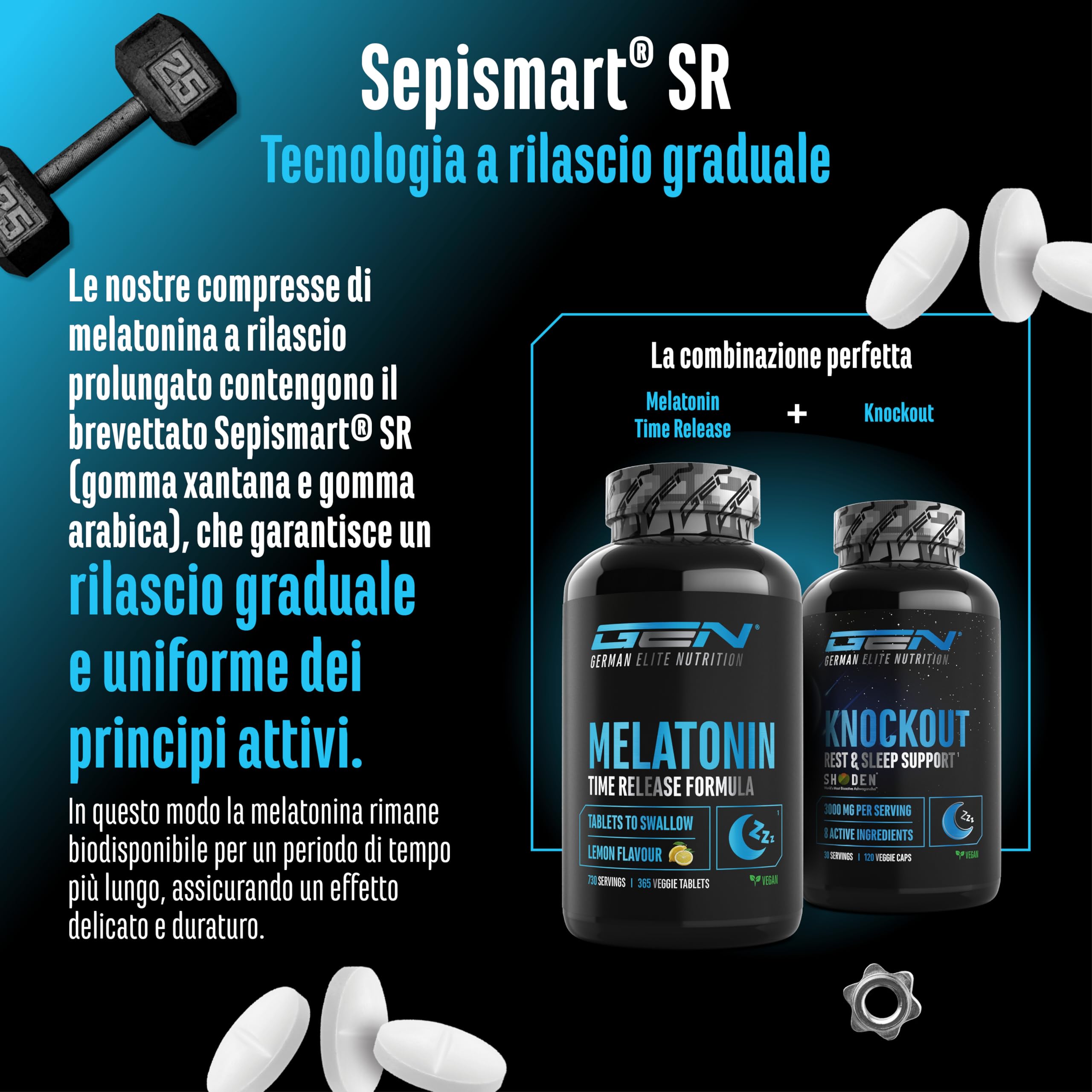 Elite Adaptogens, Sleep & Mind Melatonina Time Release melatonina 365 compresse al limone a rilascio prolungato