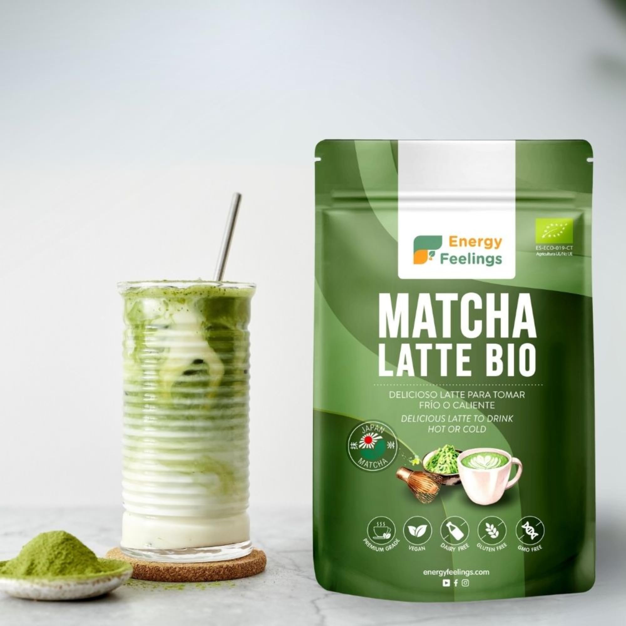 Energy Feelings Batidos Saludables Matcha Latte bevanda matcha bio 200 g vegana