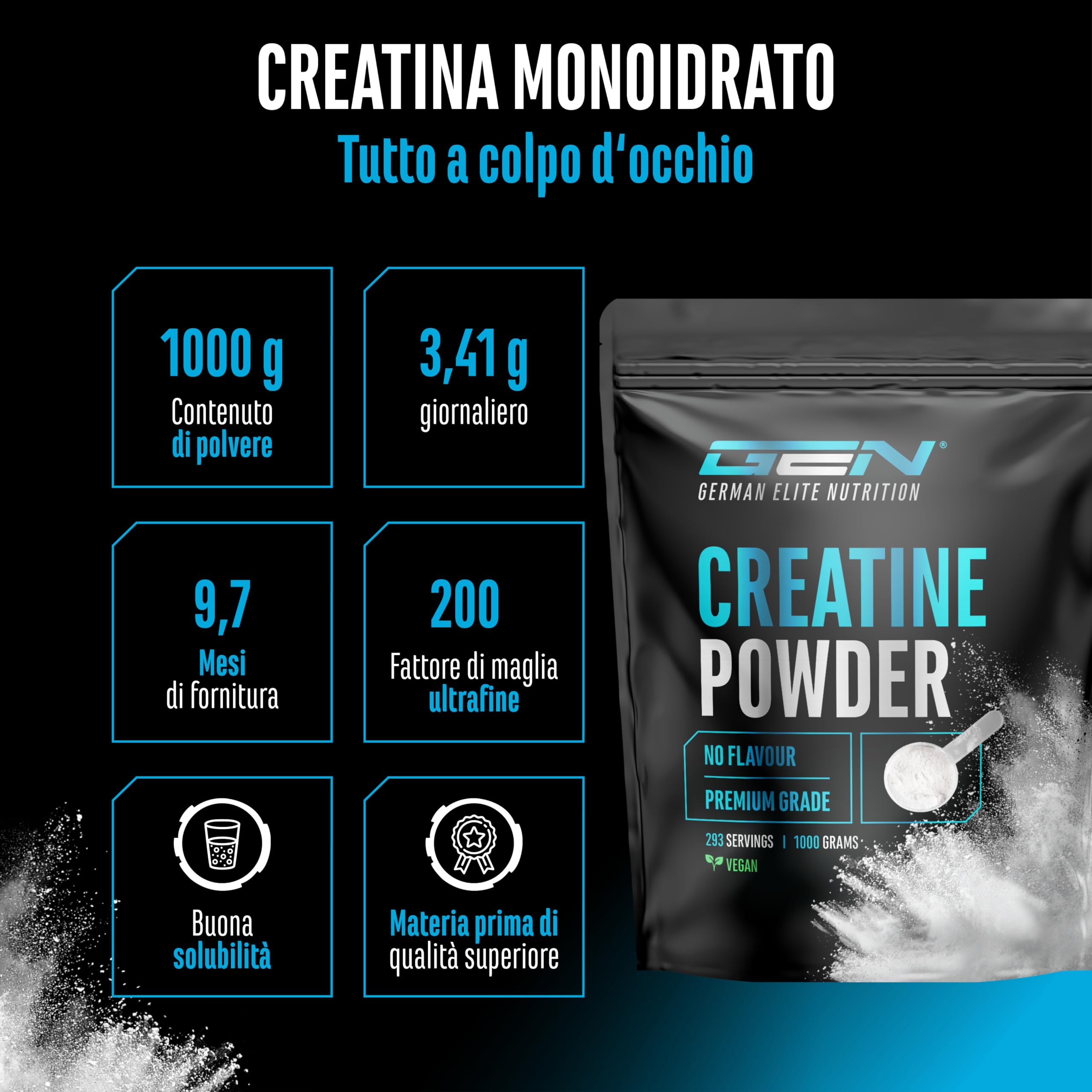 Elite Creatine Monoidrato creatina 1 kg microfine
