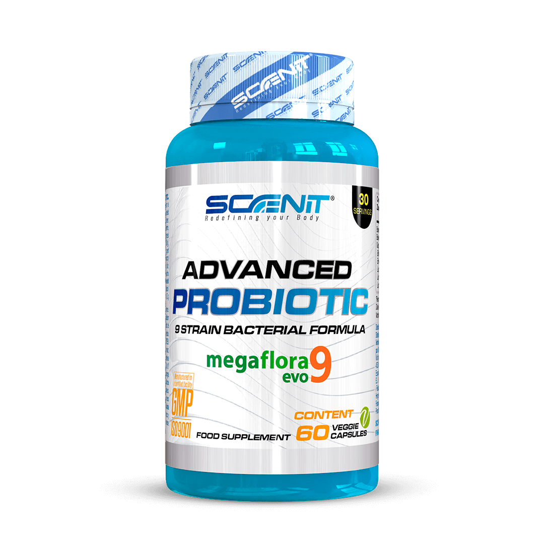 Scenit Nutrition Suplementos esenciales Advanced Probiotic Megaflora 9 Evo probiotico 60 capsule vegane