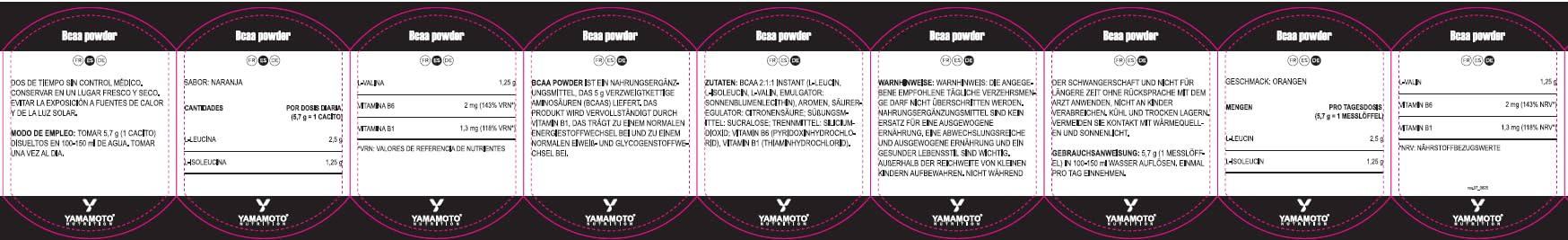 YAMAMOTO Aminoacidi e BCAAs BCAA 2:1:1 BCAA powder arancia 300 g vegetale