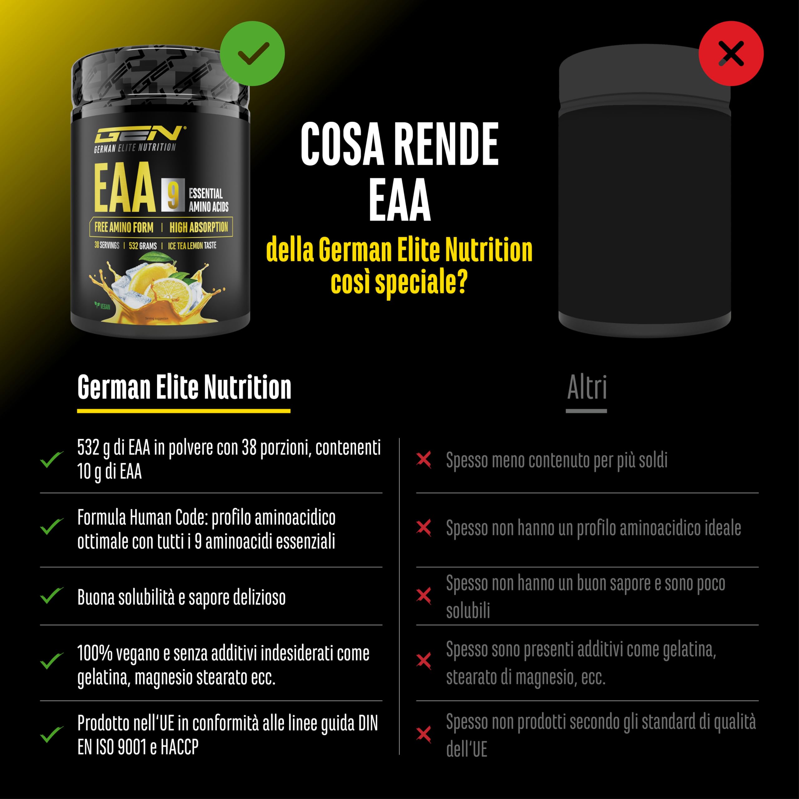 Elite EAA & BCAA EAA in polvere 532 g Ice Tea Lemon vegana