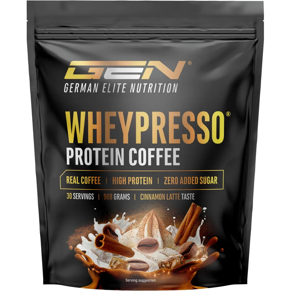 Elite Whey Protein Wheypresso Protein Coffee proteine whey 908 g Cinnamon Latte Coffee con caffeina