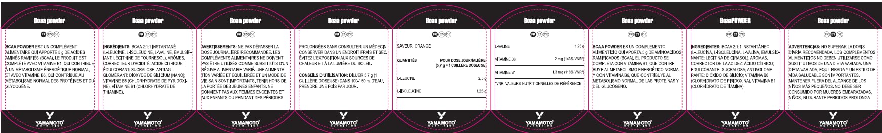 YAMAMOTO Aminoacidi e BCAAs BCAA 2:1:1 BCAA powder arancia 300 g vegetale