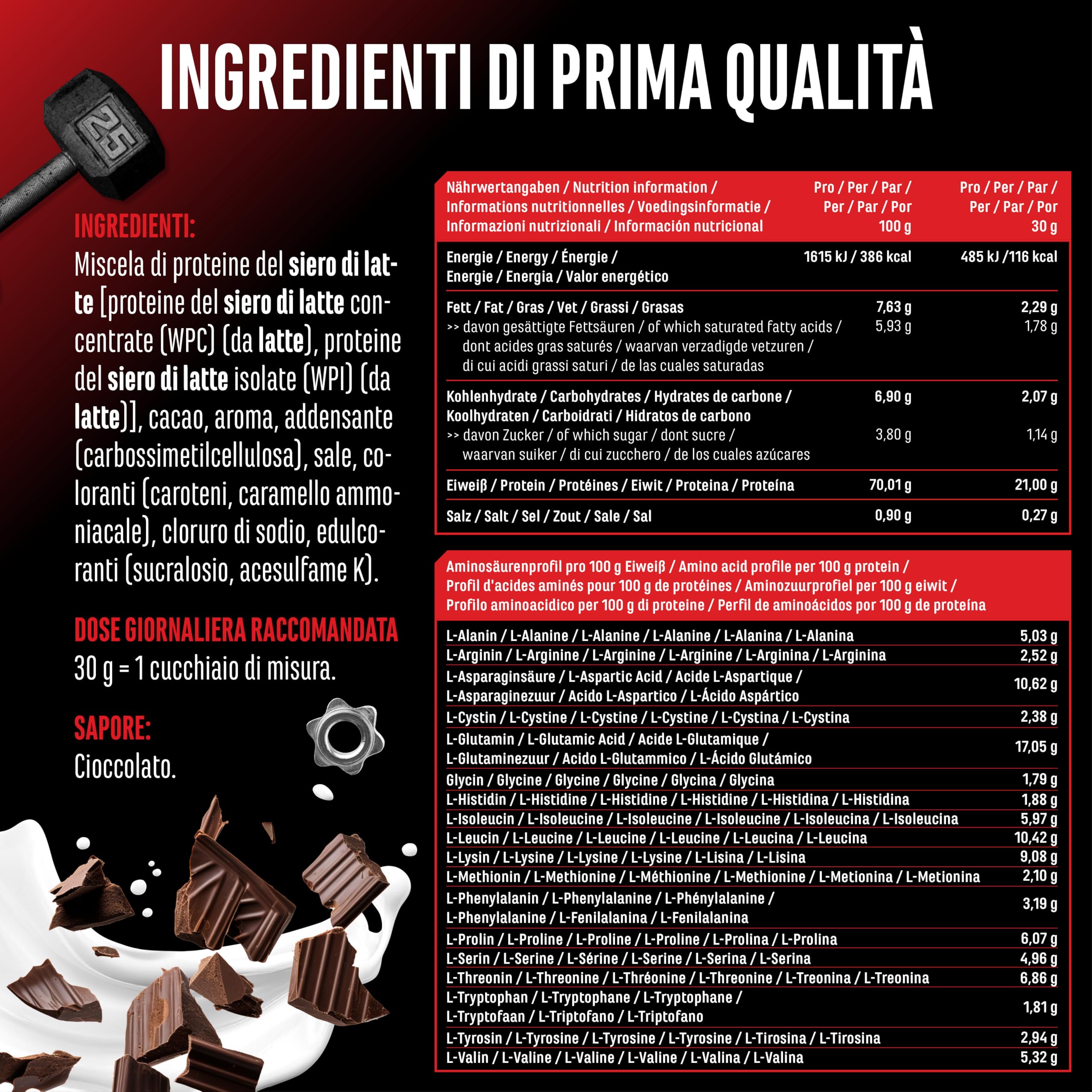 Elite Whey Protein Whey Proteine Complesso proteine 1000 g cioccolato con isolato