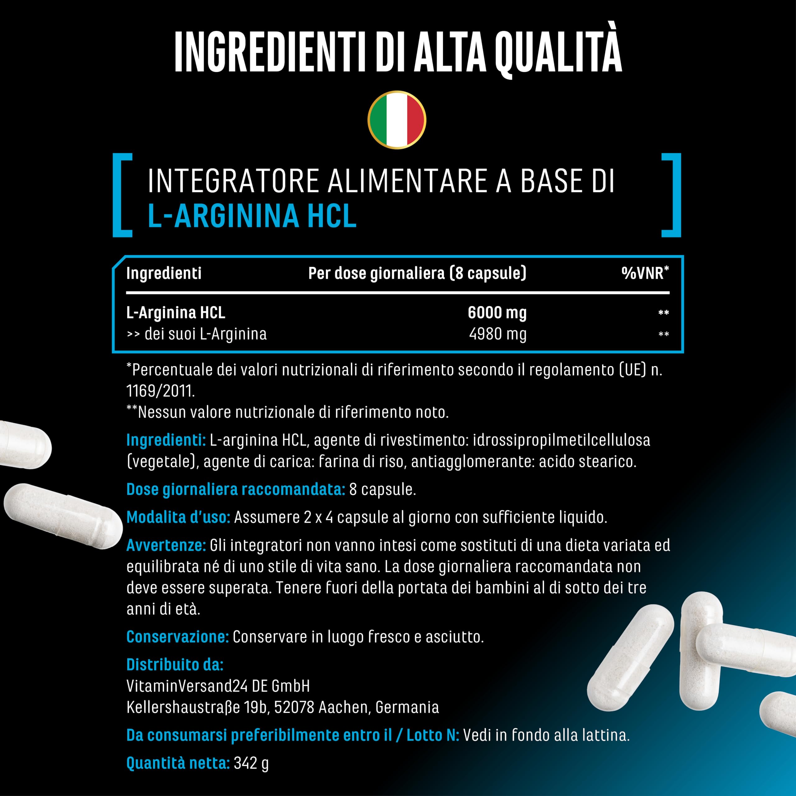 Elite Amino Singles L-Arginin capsule vegane 380 da 6000 mg