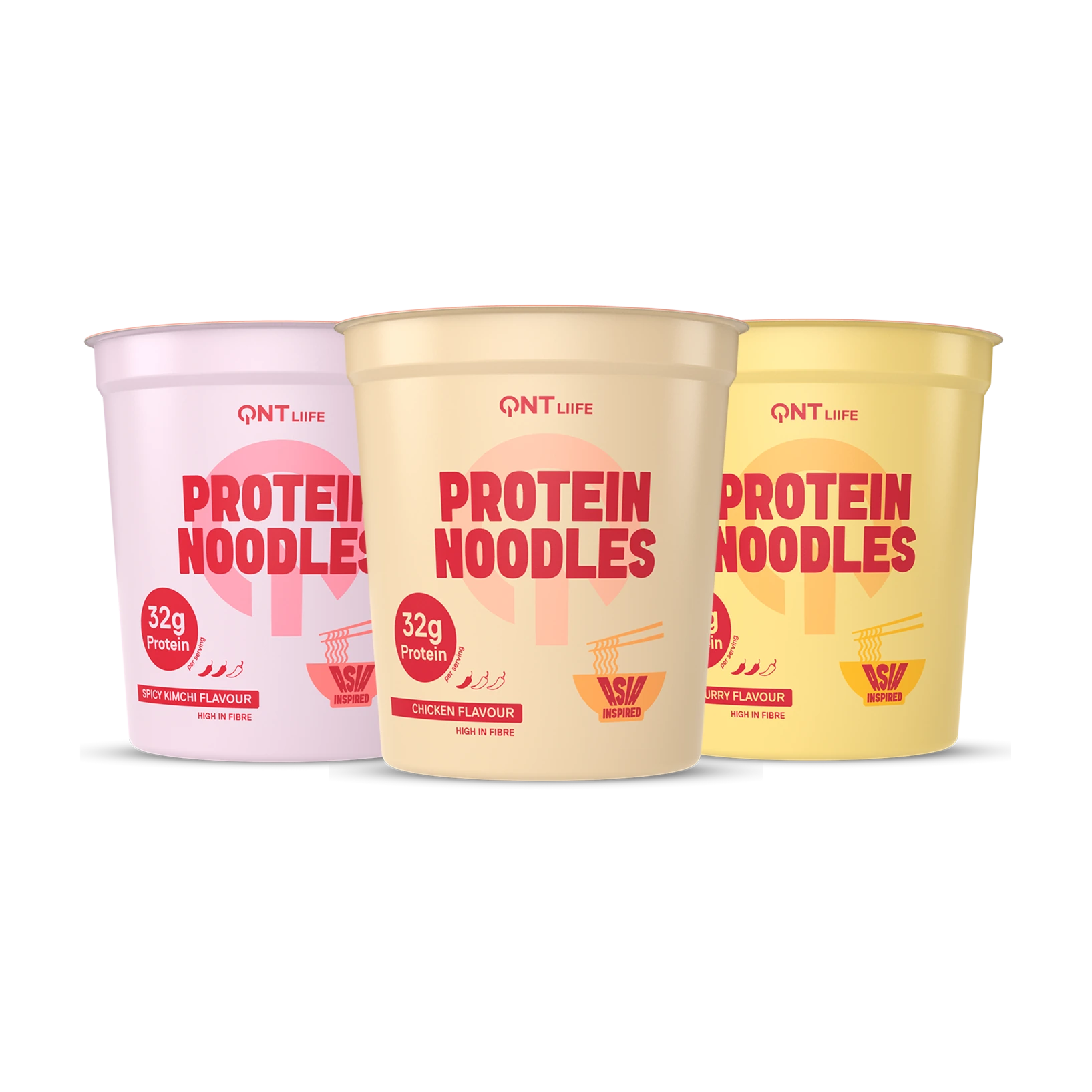 QNT Bundles Protein Noodles Discovery Pack noodles 36 vasetti, 3 gusti proteici