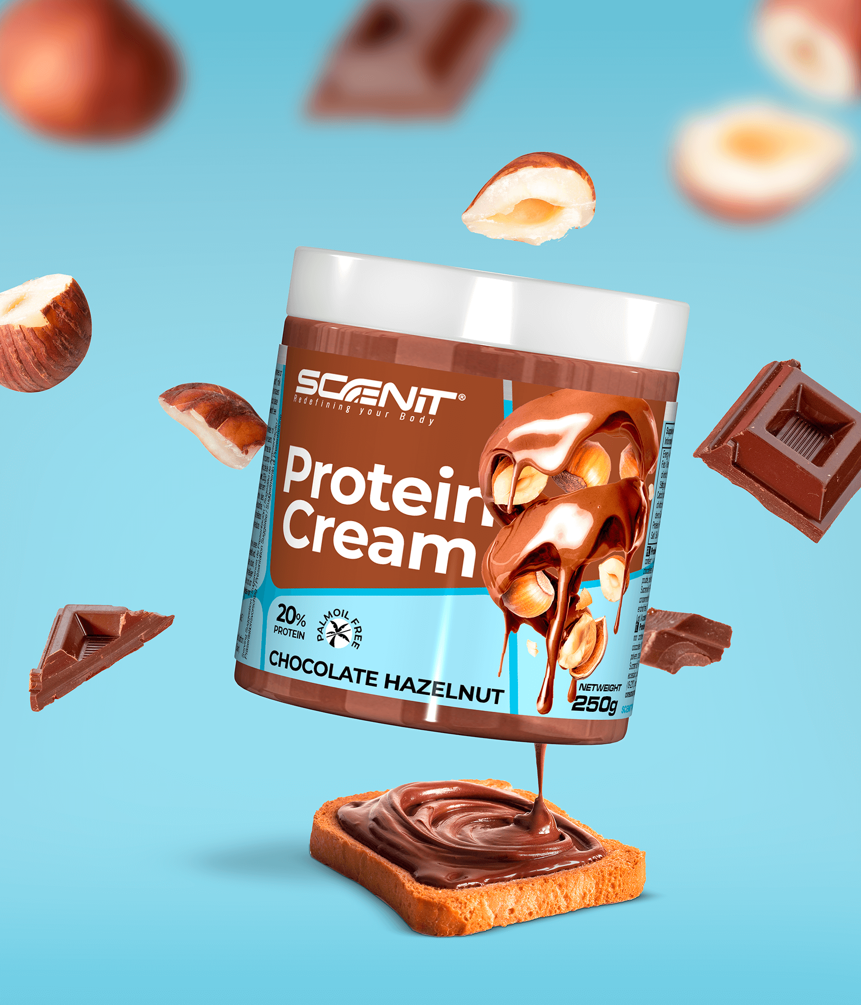 Scenit Nutrition Come sano Protein Cream crema proteica 250 g cioccolato e nocciola senza olio di palma