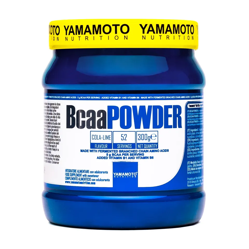 YAMAMOTO Aminoacidi e BCAAs BCAA Powder 2:1:1 integratore 300 g Cola-Lime vegetale
