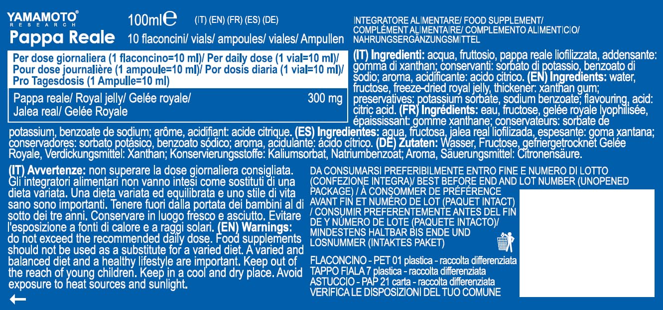 Yamamoto Sistema Immunitario Pappa Reale integratore 10 flaconcini da 10 ml