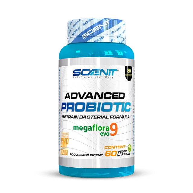 Scenit Nutrition Suplementos esenciales Advanced Probiotic Megaflora 9 Evo probiotico 60 capsule vegane