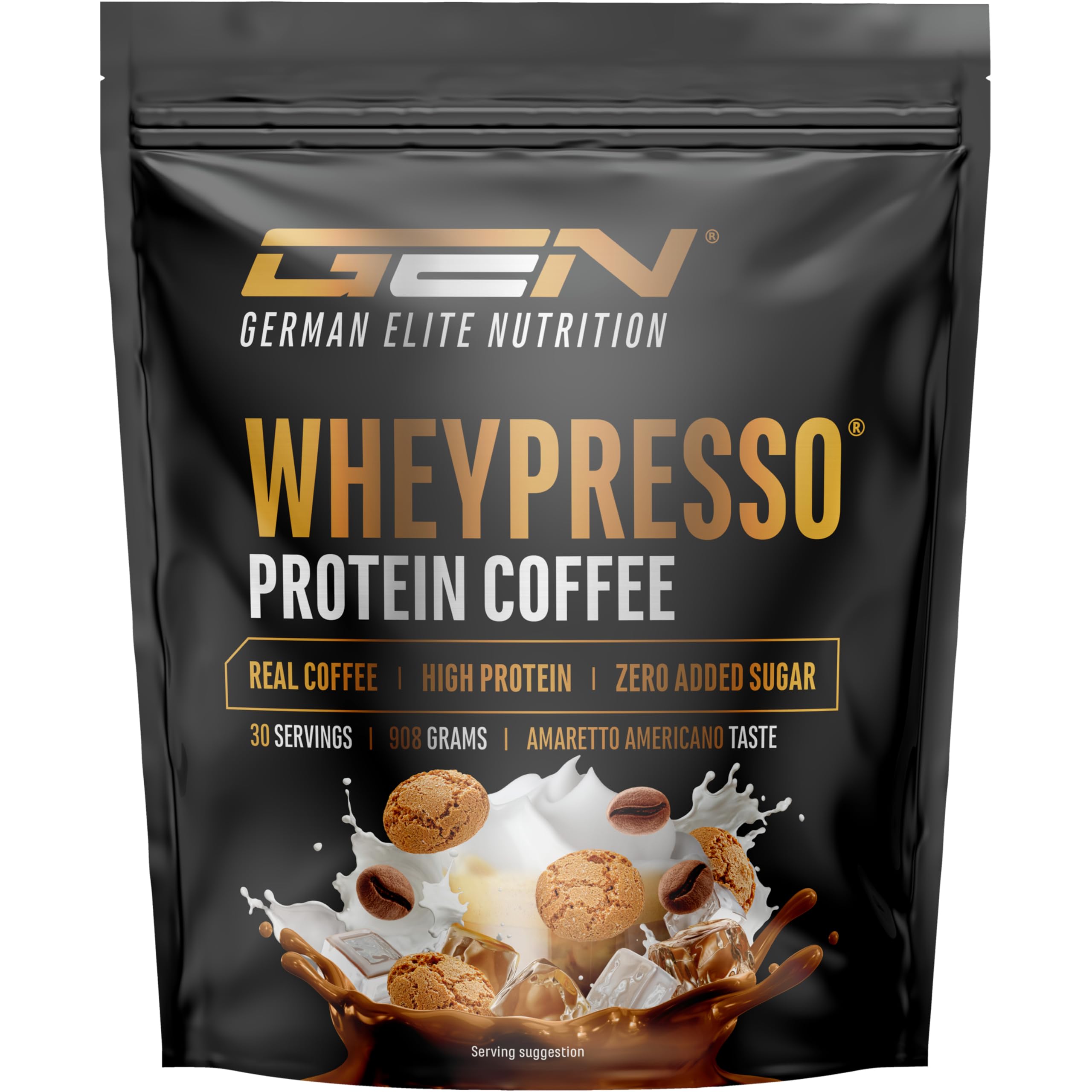 Elite Whey Protein Wheypresso Protein Coffee proteine Amaretto Americano 908 g con caffeina