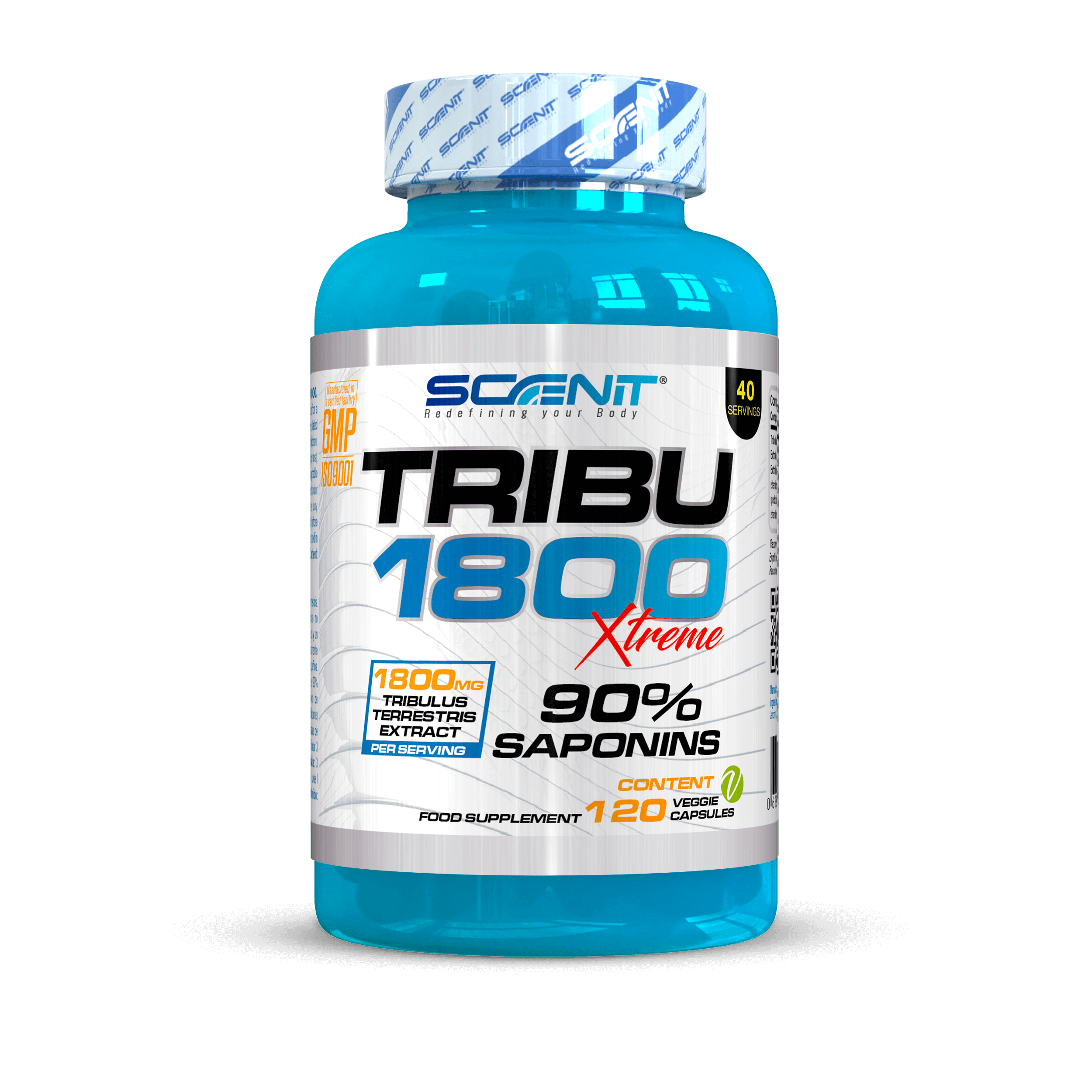 Scenit Nutrition Potenziatori sportivi Tribu 1800 XTREME tribulus 120 capsule vegane 90% saponine