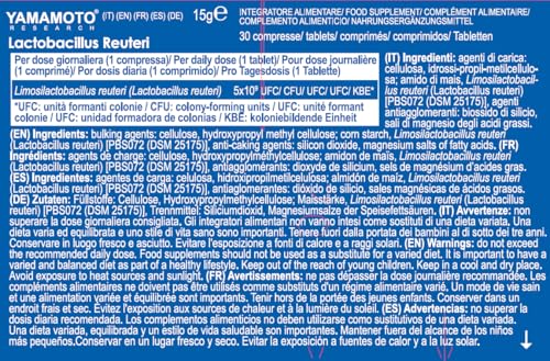 YAMAMOTO Salute Gastrointestinale Lactobacillus Reuteri integratore probiotico 30 compresse