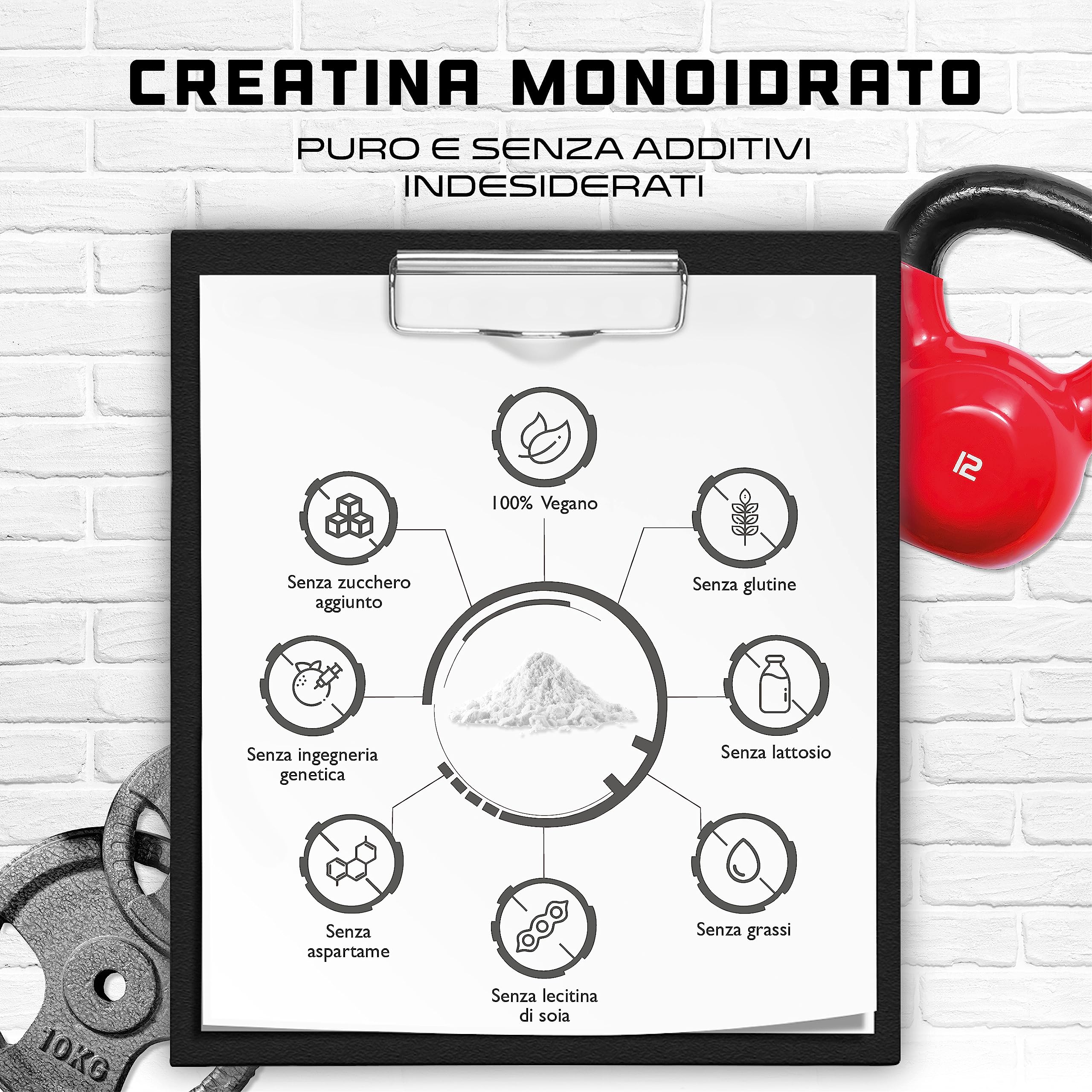 Elite Creatine Creatina in polvere 120 g Monoidrato vegana