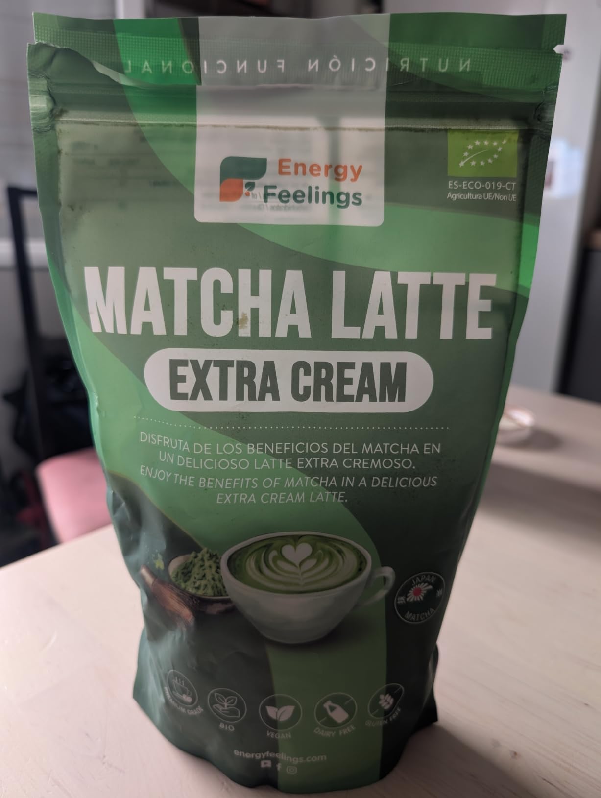 Energy Feelings Batidos Saludables Matcha Latte in Polvere Bio Extra Cream 500 g tè matcha giapponese