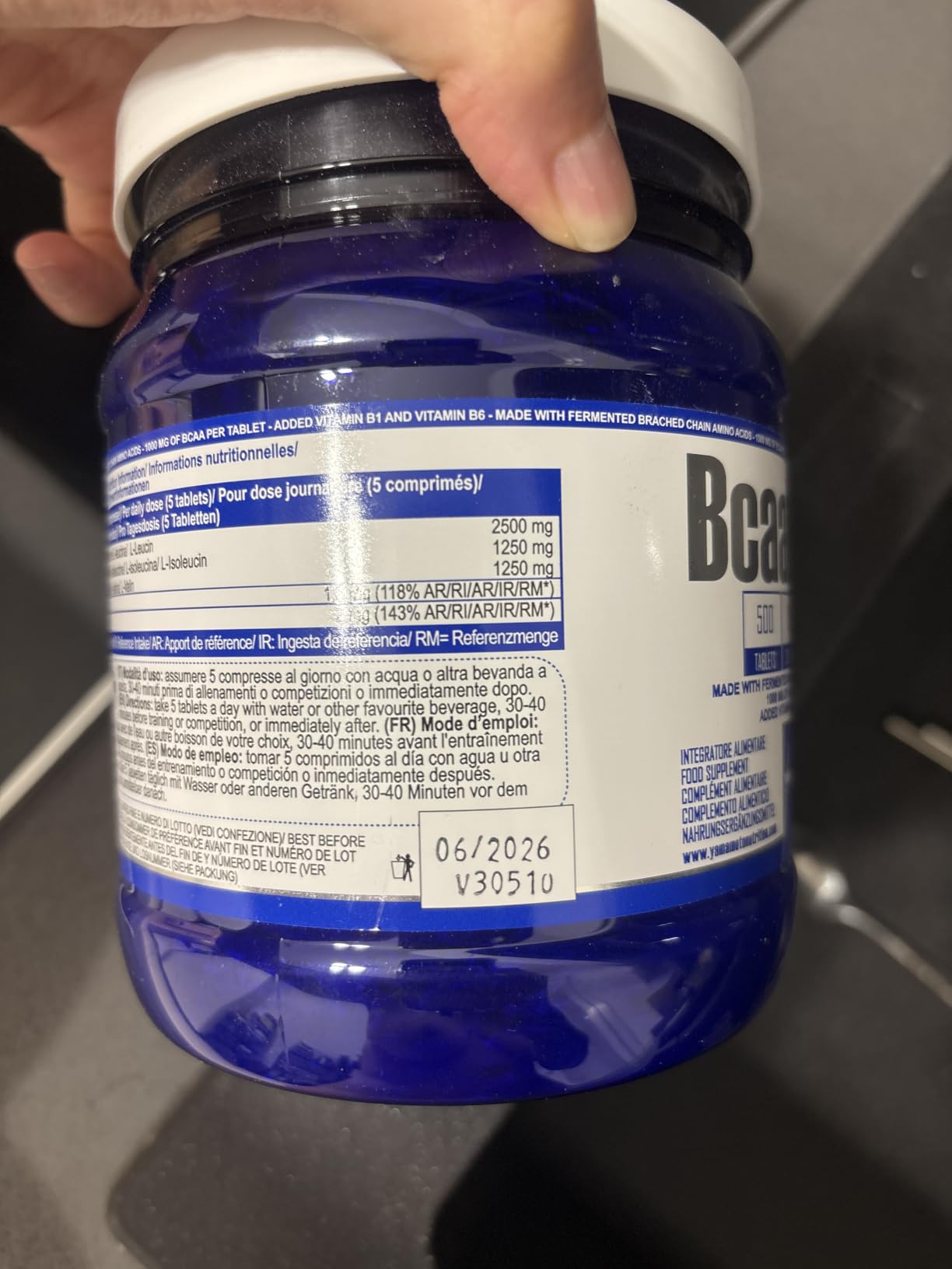 YAMAMOTO Aminoacidi e BCAAs Bcaa TABS compresse 500 pezzi rapporto 2:1:1