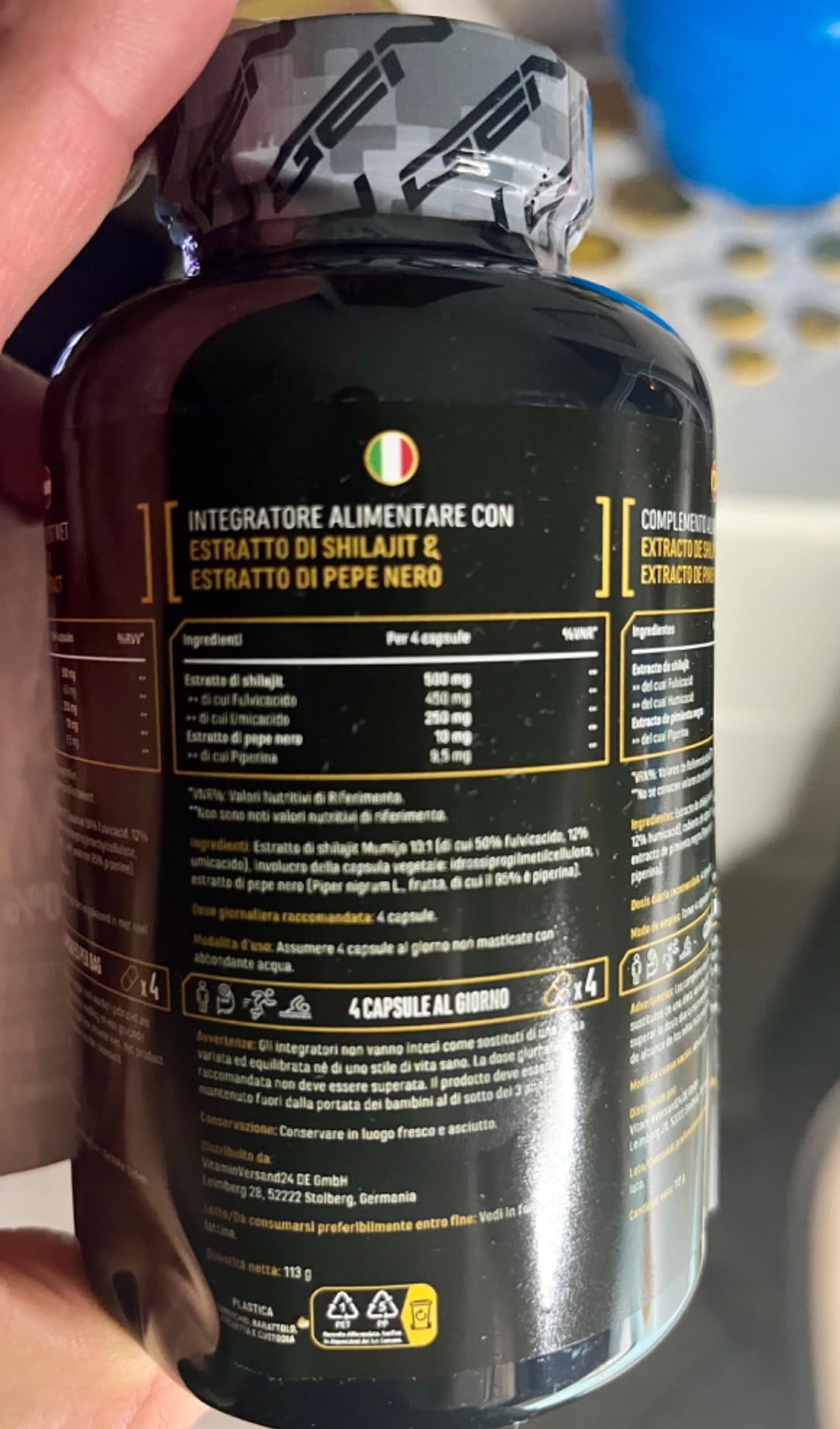 Elite Organ, Joint & Health Support Mumijo Shilajit Max capsule 180 unità estratto 10:1