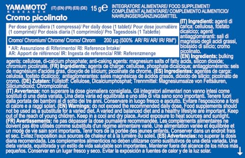 YAMAMOTO Vitamine e Minerali Cromo Picolinato compresse 30 compresse forma picolinata