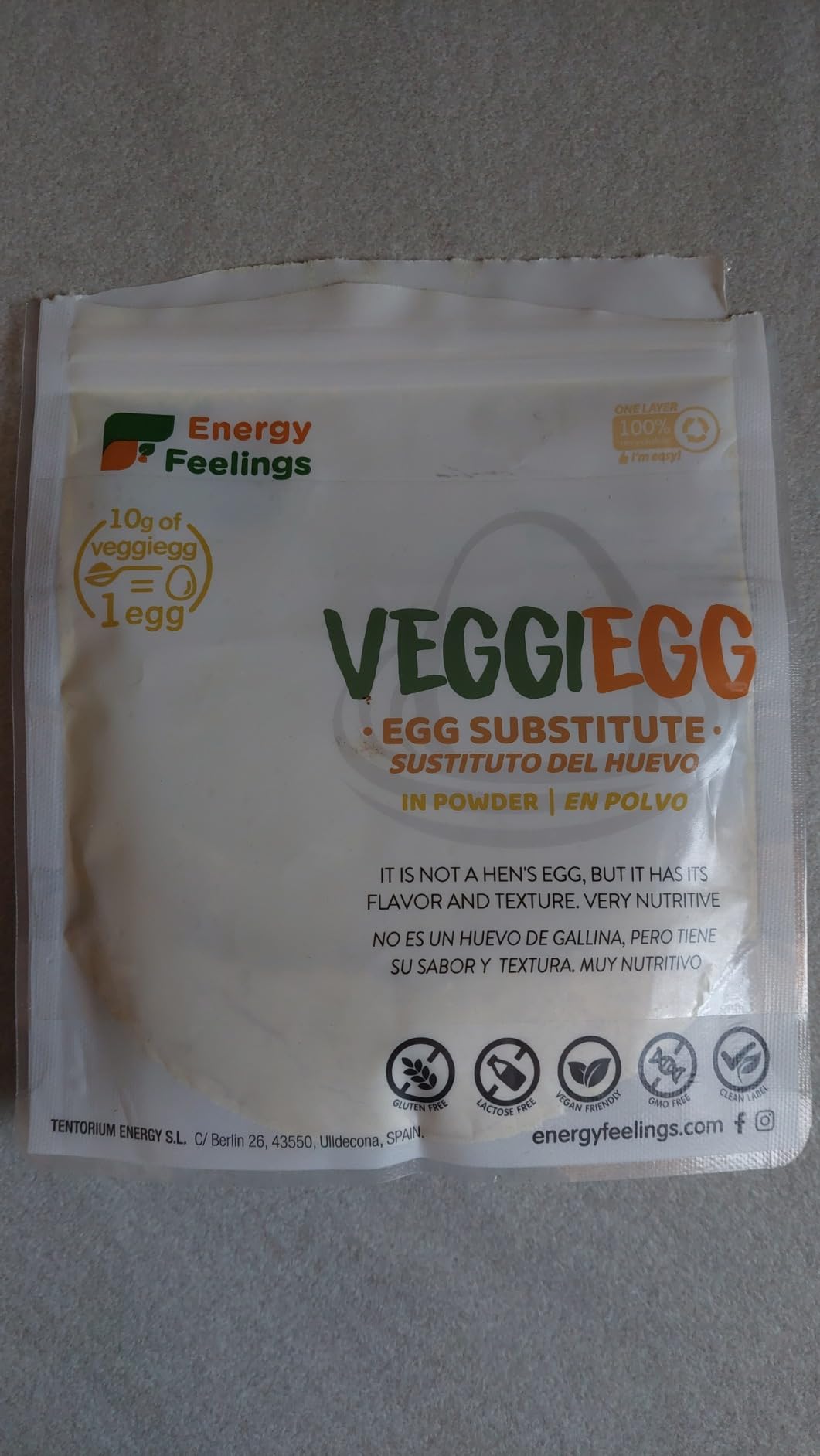 Energy Feelings Menú Veggie & Proteína Texturizada Veggiegg Bio sostituto uovo 360 g senza glutine