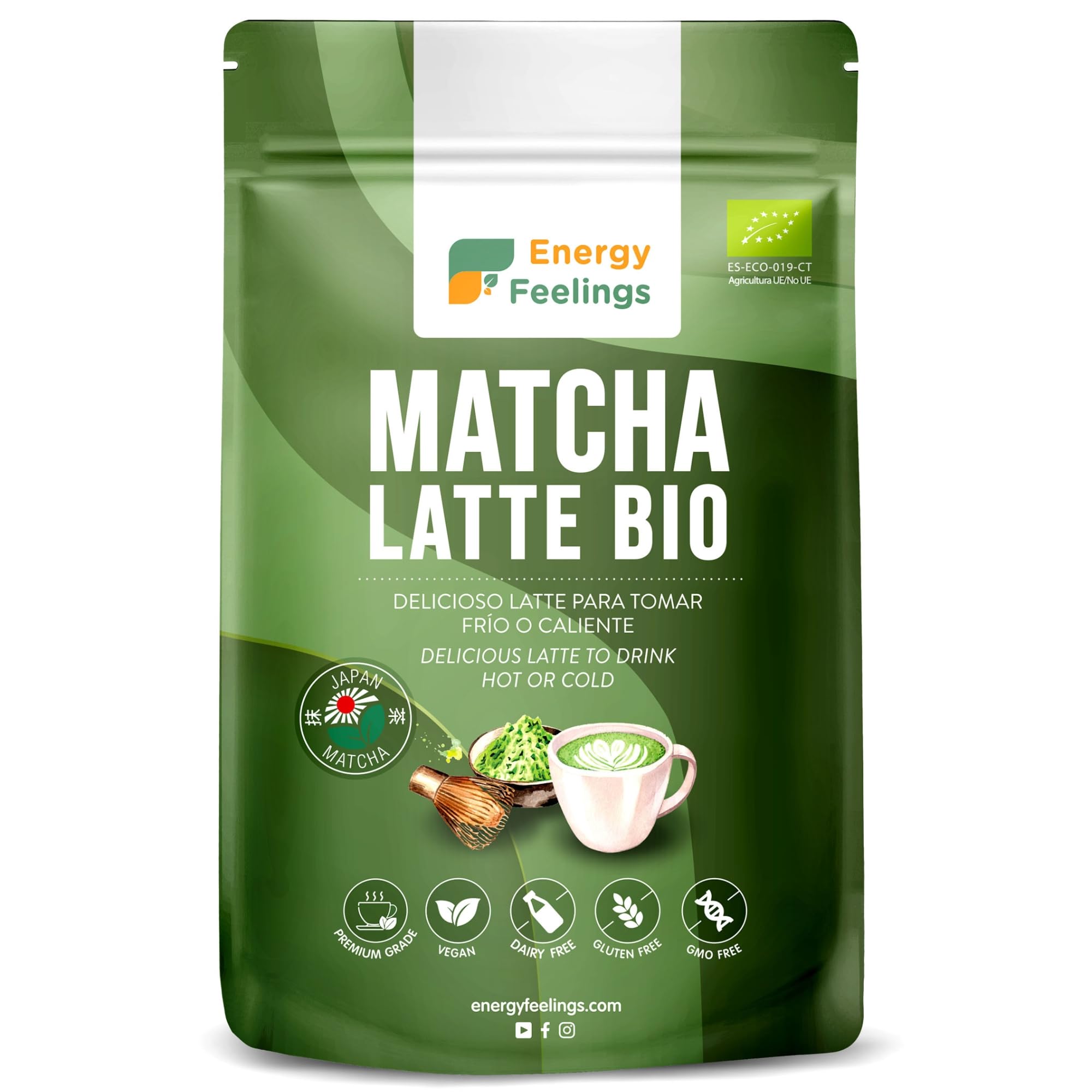 Energy Feelings Batidos Saludables Matcha Latte bevanda matcha bio 200 g vegana