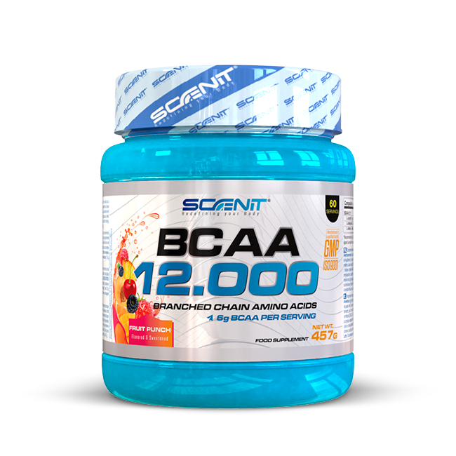 Scenit Nutrition Aminoácidos BCAA 12000 aminoacidi in polvere Blue raspberry 457 g 2:1:1
