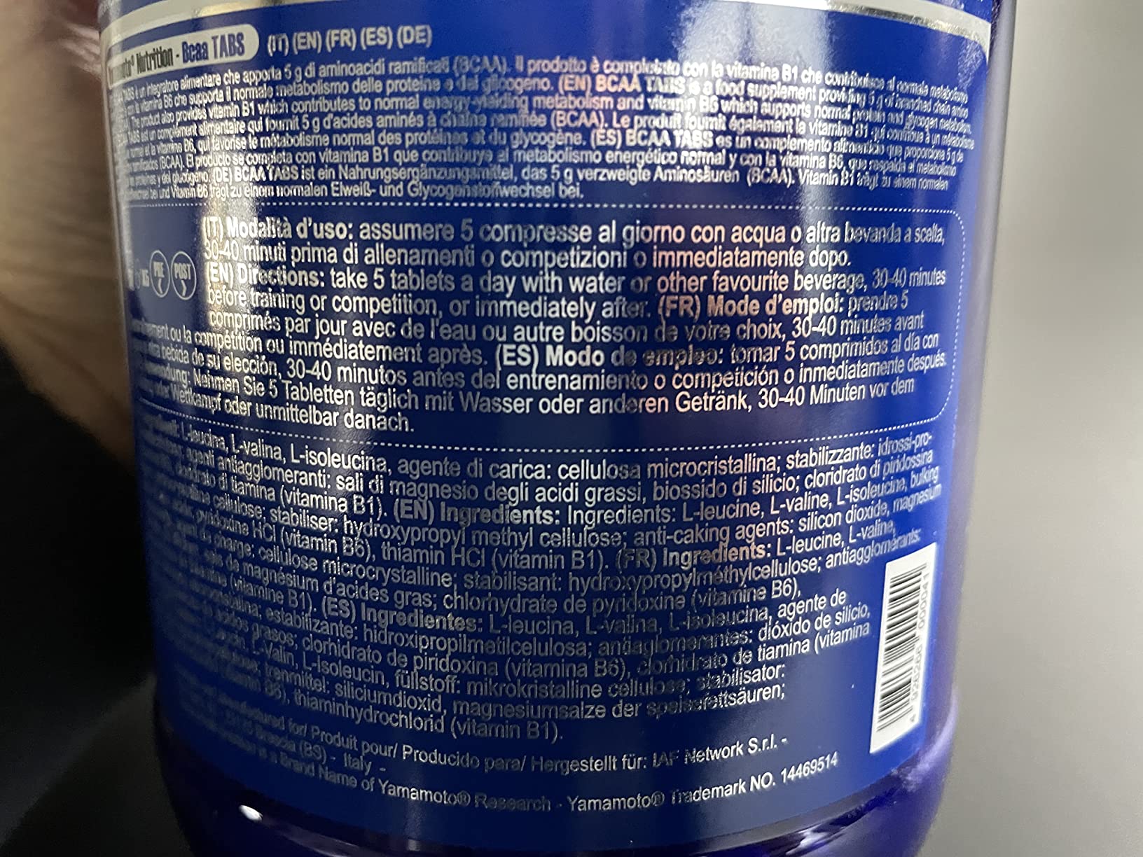 Yamamoto Aminoacidi e BCAAs BCAA 2:1:1 compresse 1000 con vitamine B1 e B6